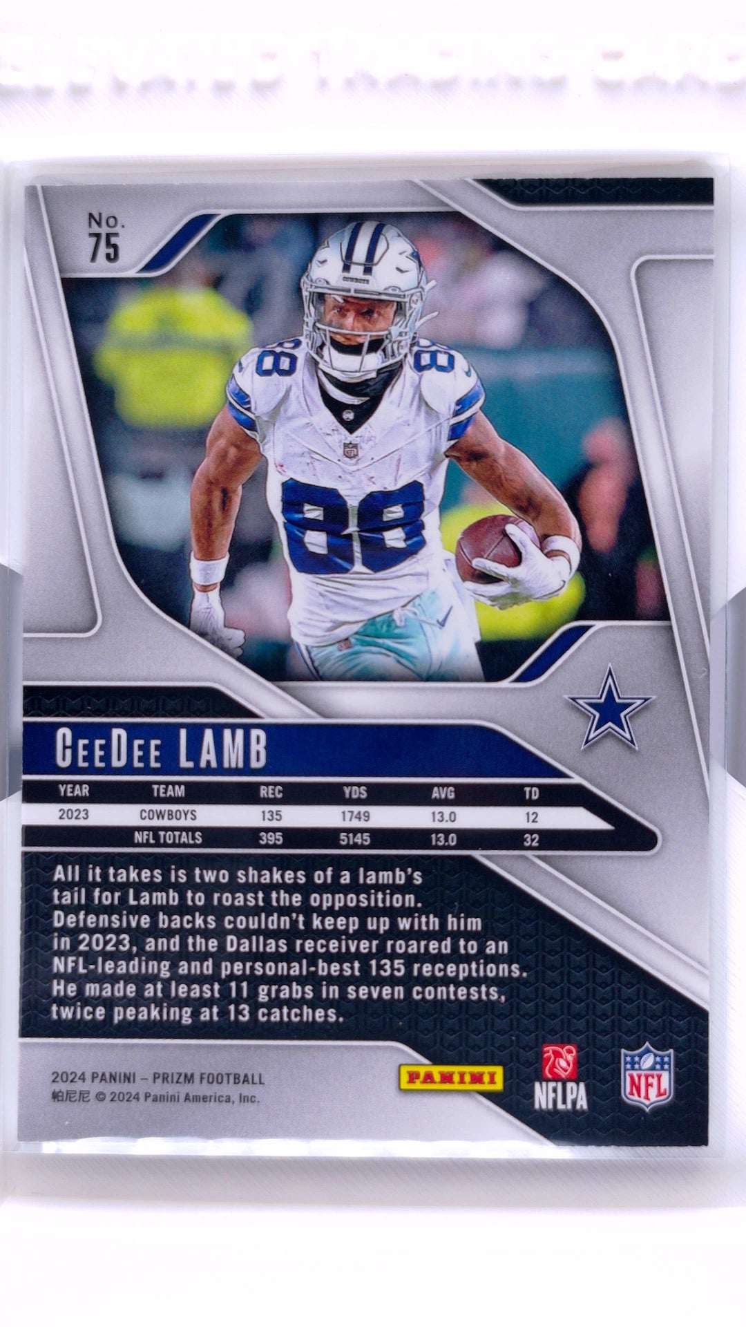 #75 CeeDee Lamb - back