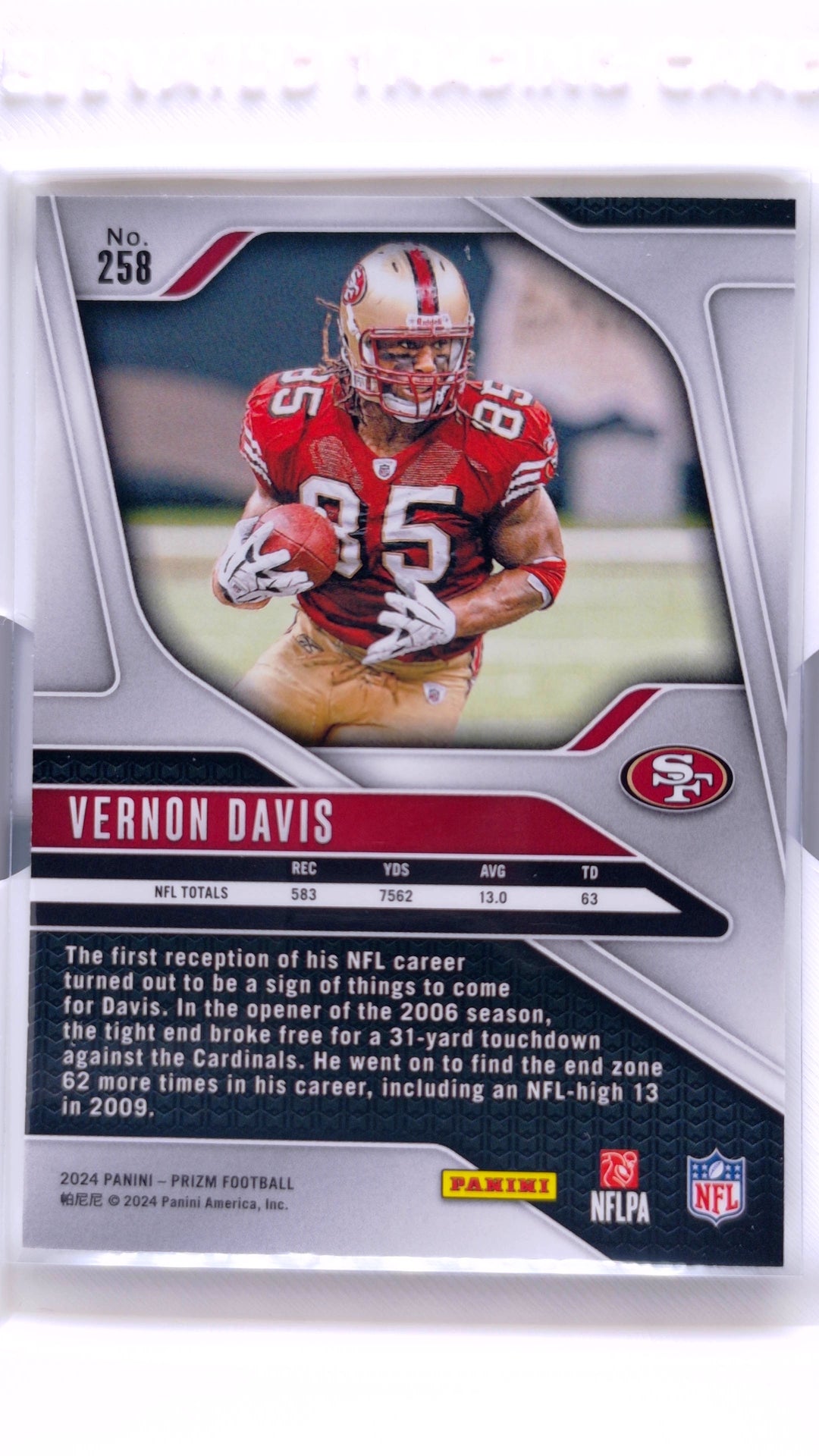 #258 Vernon Davis - back