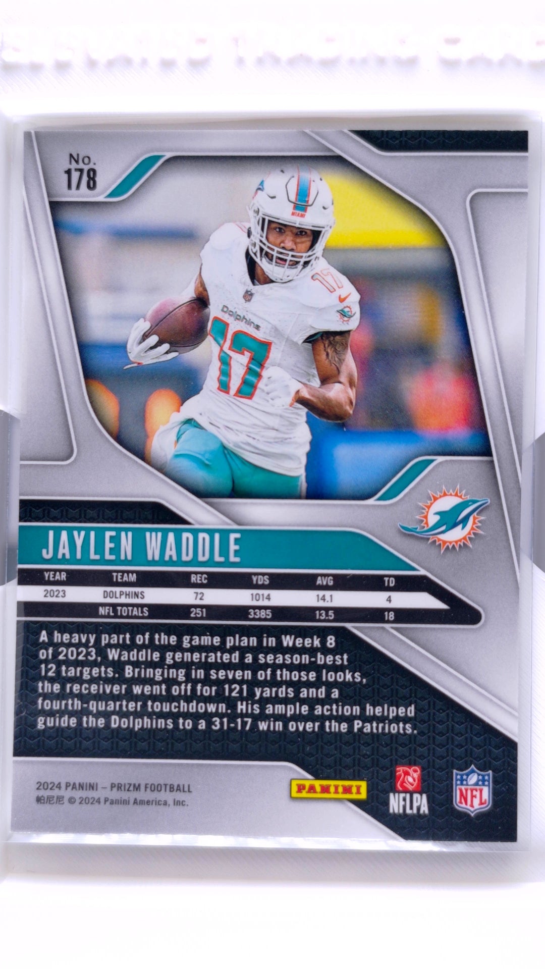 #178 Jaylen Waddle - back