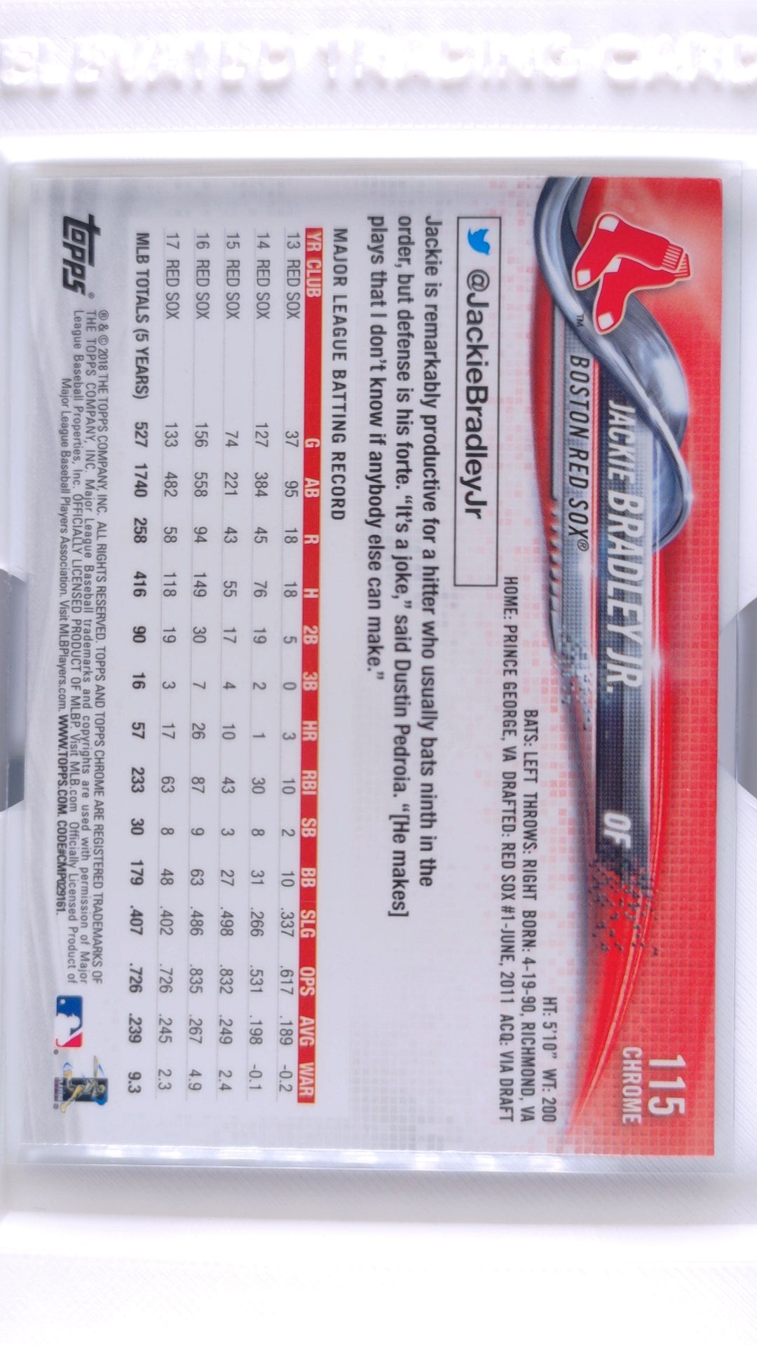#115 Jackie Bradley Jr. - back