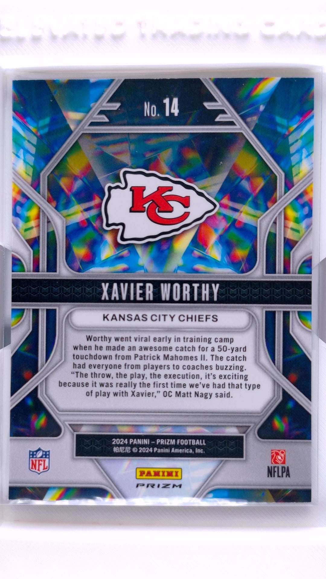 #14 Xavier Worthy Rookie Prizmatic No Huddle Prizm - back