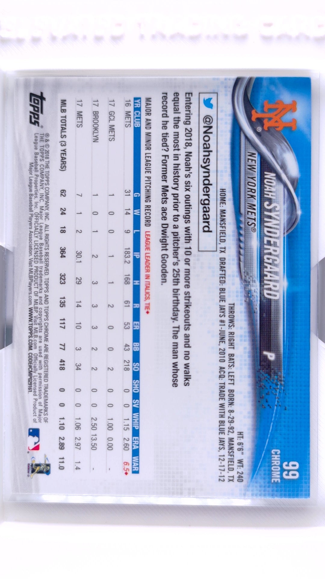 #99 Noah Syndergaard - back