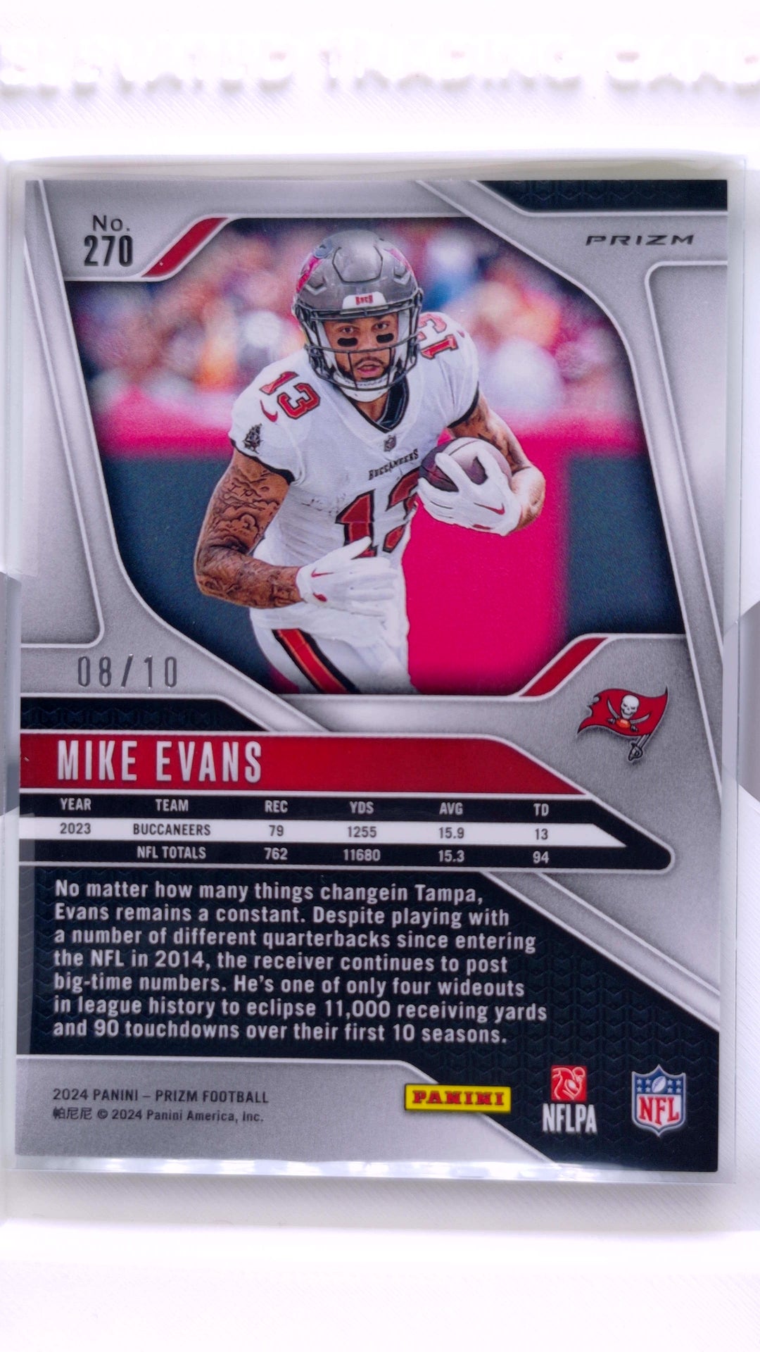 #270 Mike Evans No Huddle Neon Green Prizm #8/10 - back