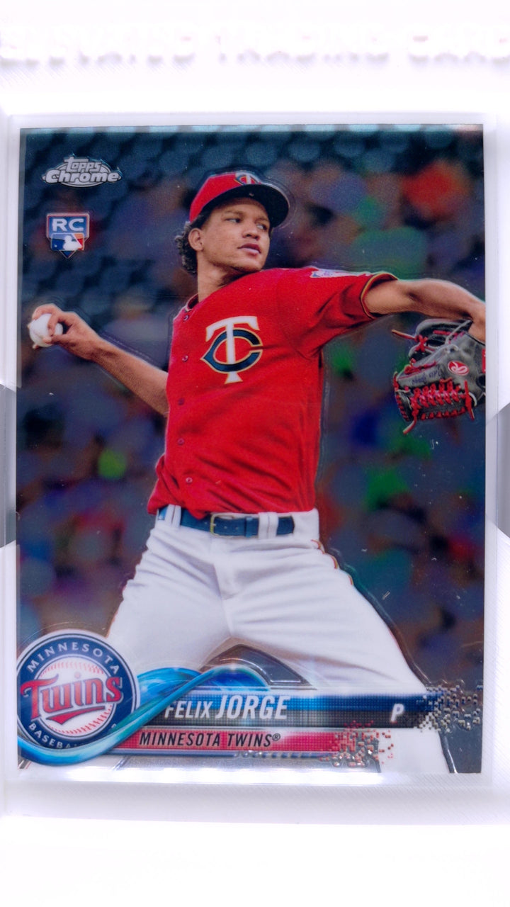 2018 Topps Chrome Baseball Felix Jorge #127 RC — Front