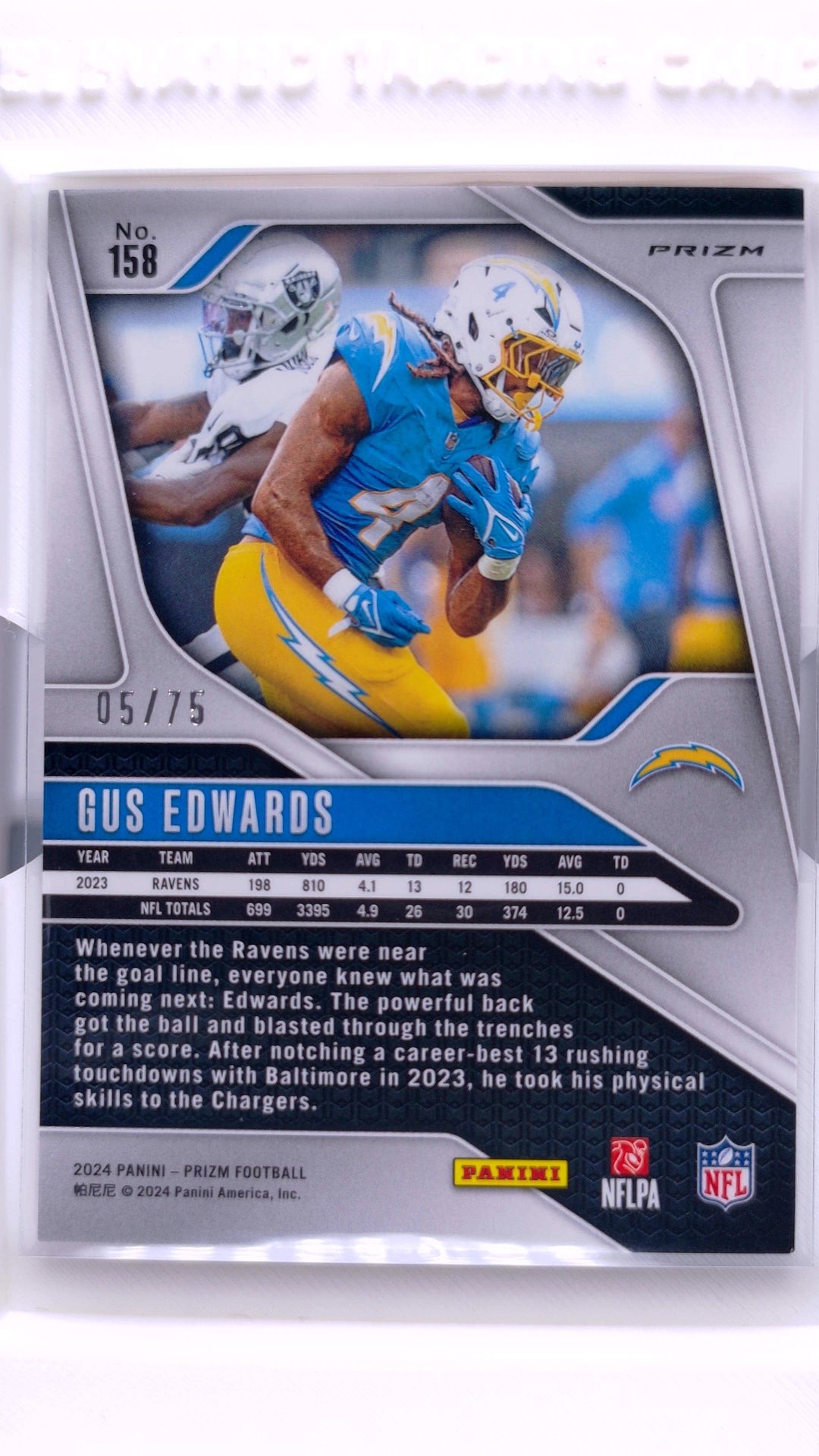 #158 Gus Edwards No Huddle Red Prizm #5/75 - back