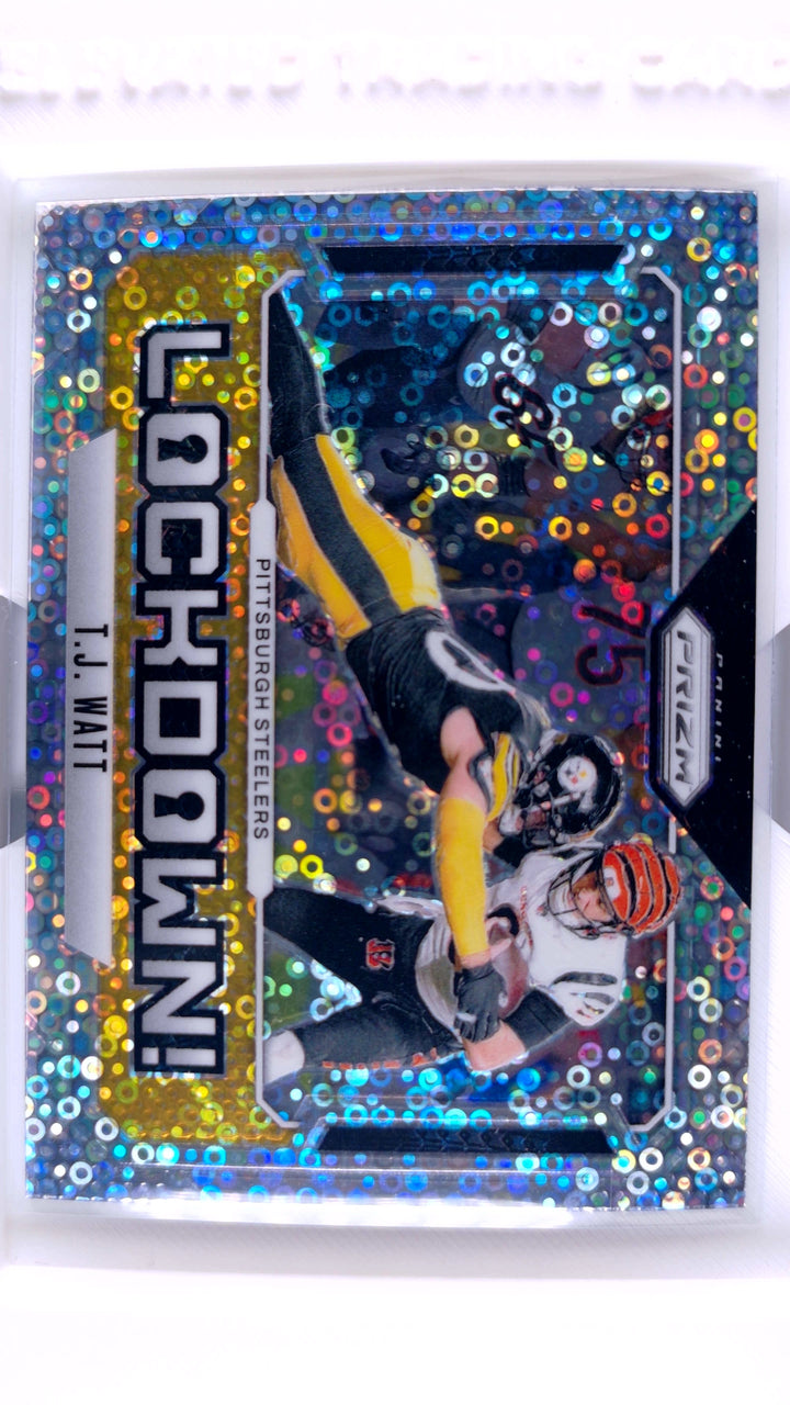 2024 Panini Prizm Football T.J. Watt #10 Lockdown! No Huddle Prizm — Front