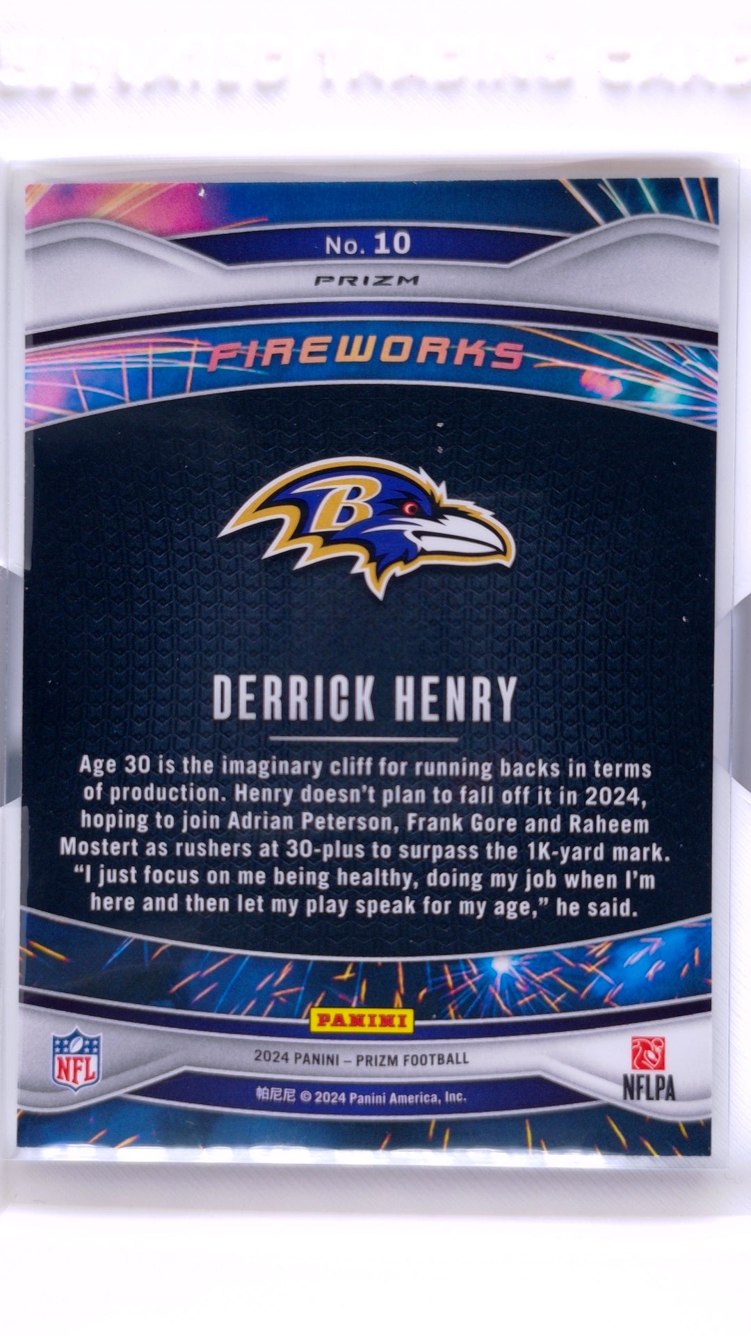 #10 Derrick Henry Fireworks Green Ice Prizm - back