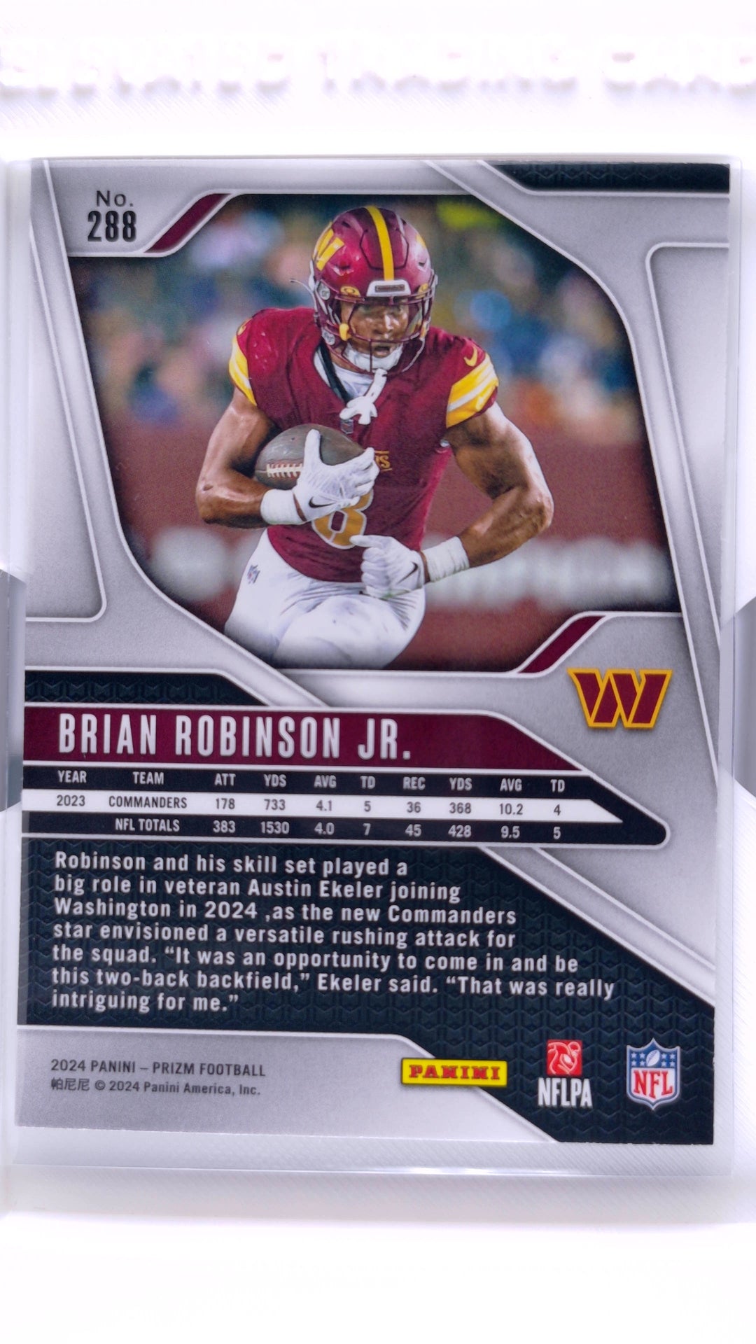 #288 Brian Robinson Jr. - back