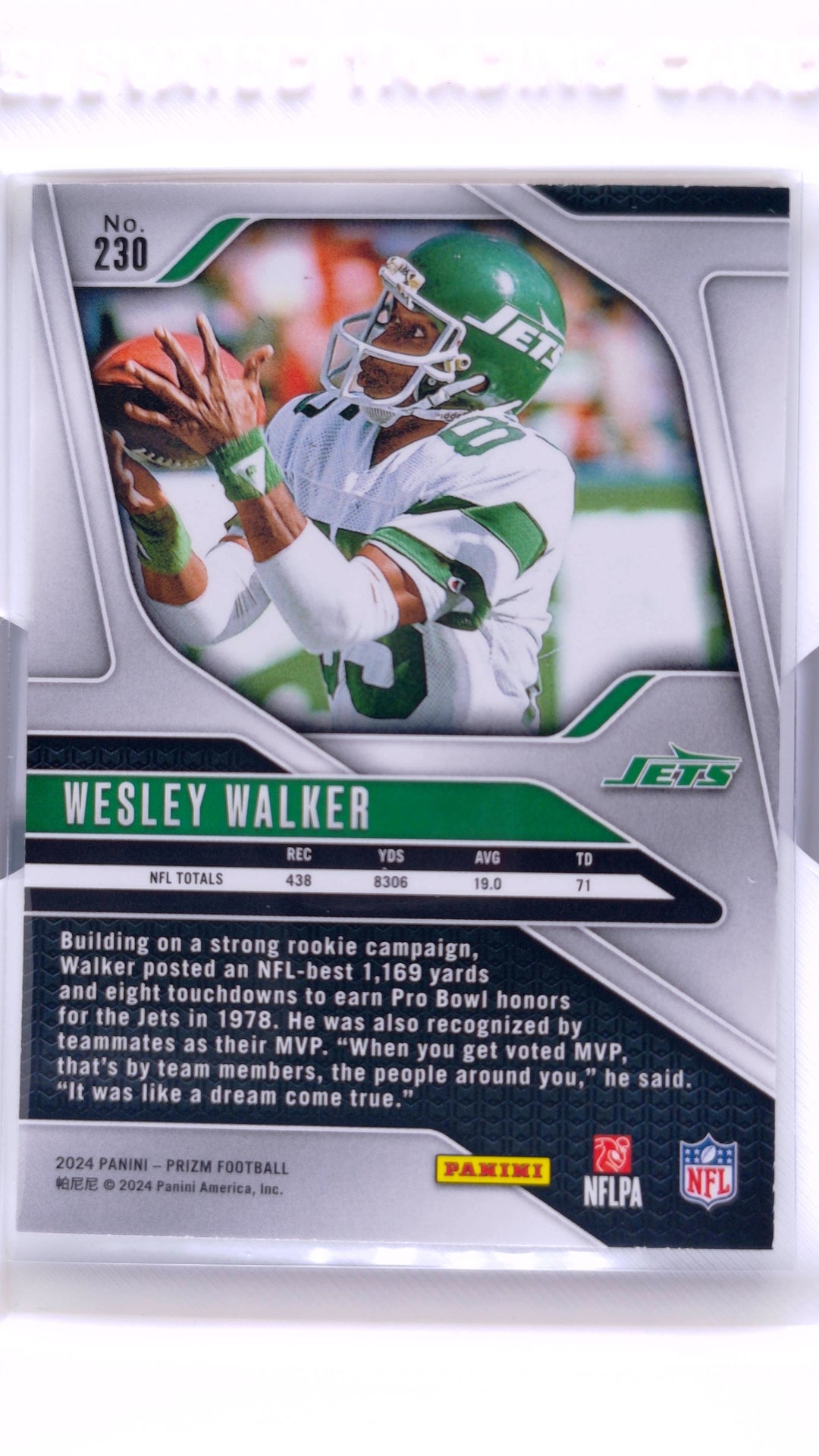 #230 Wesley Walker - back