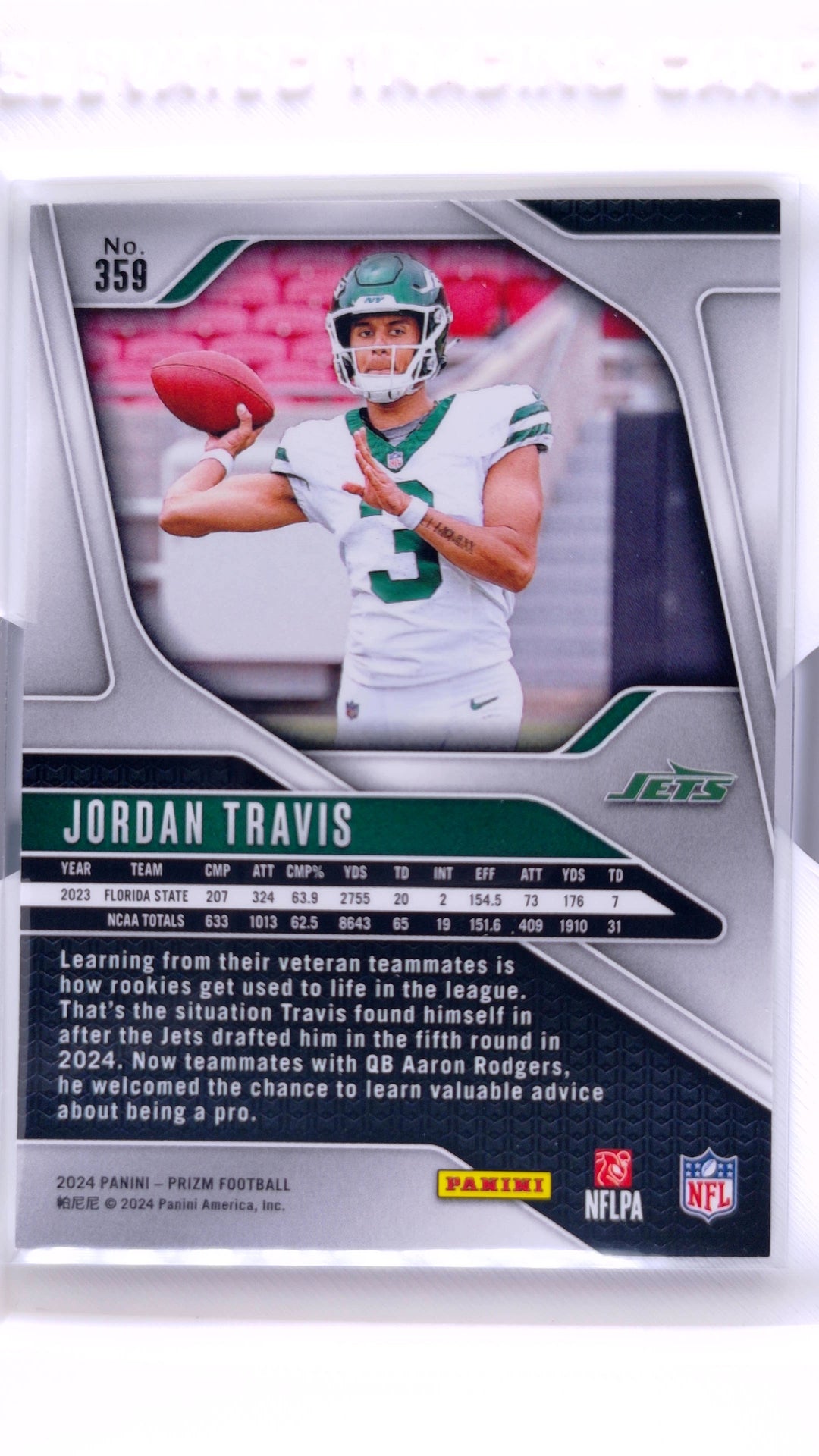 #359 Jordan Travis Rookie - back