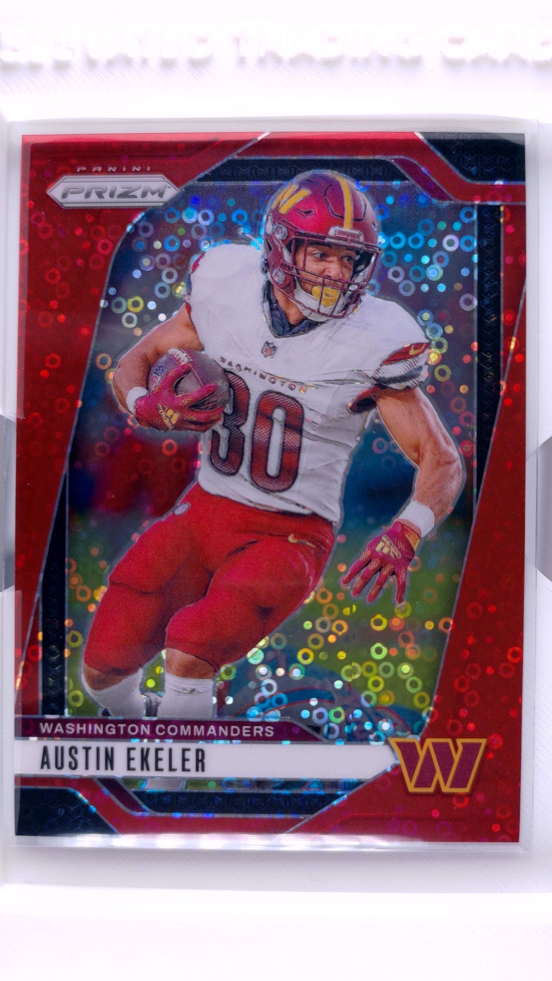 #287 Austin Ekeler No Huddle Red Prizm #47/75 - front