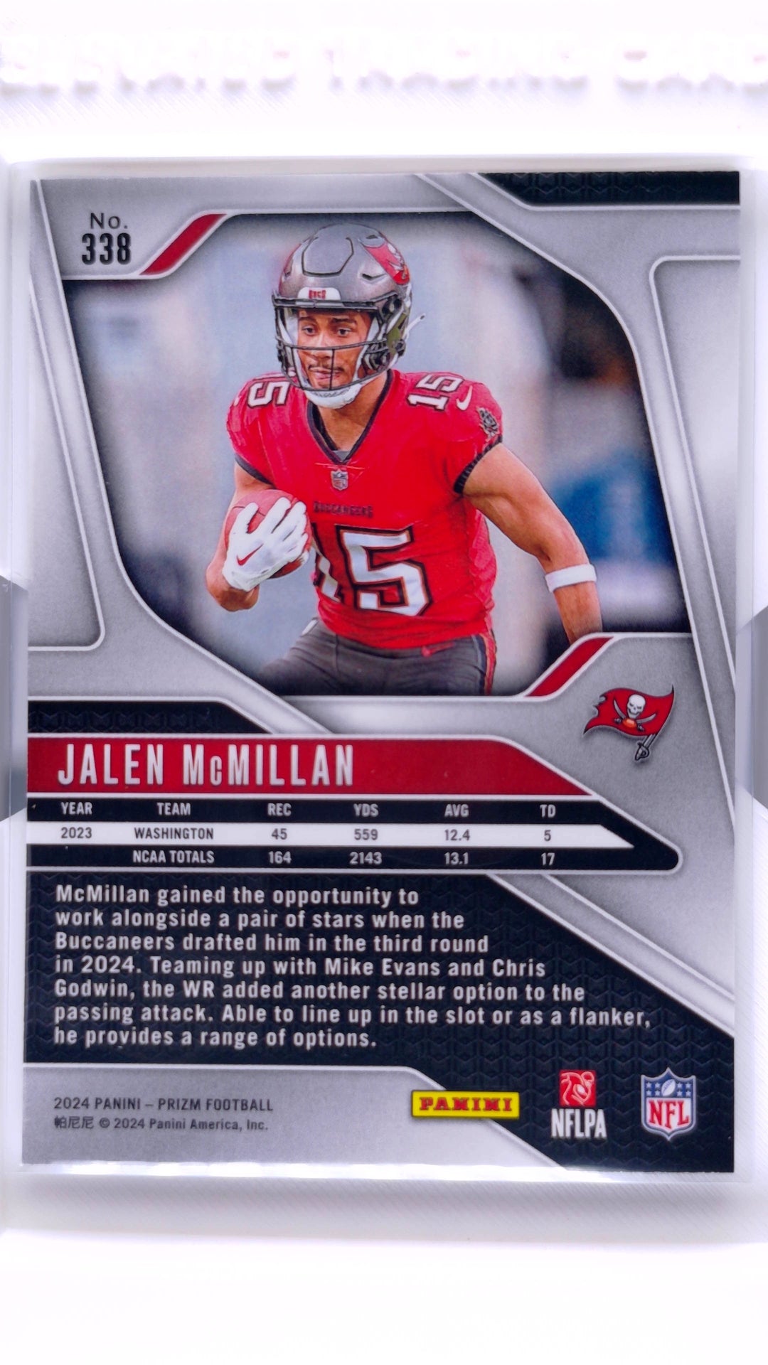 #338 Jalen McMillan Rookie - back