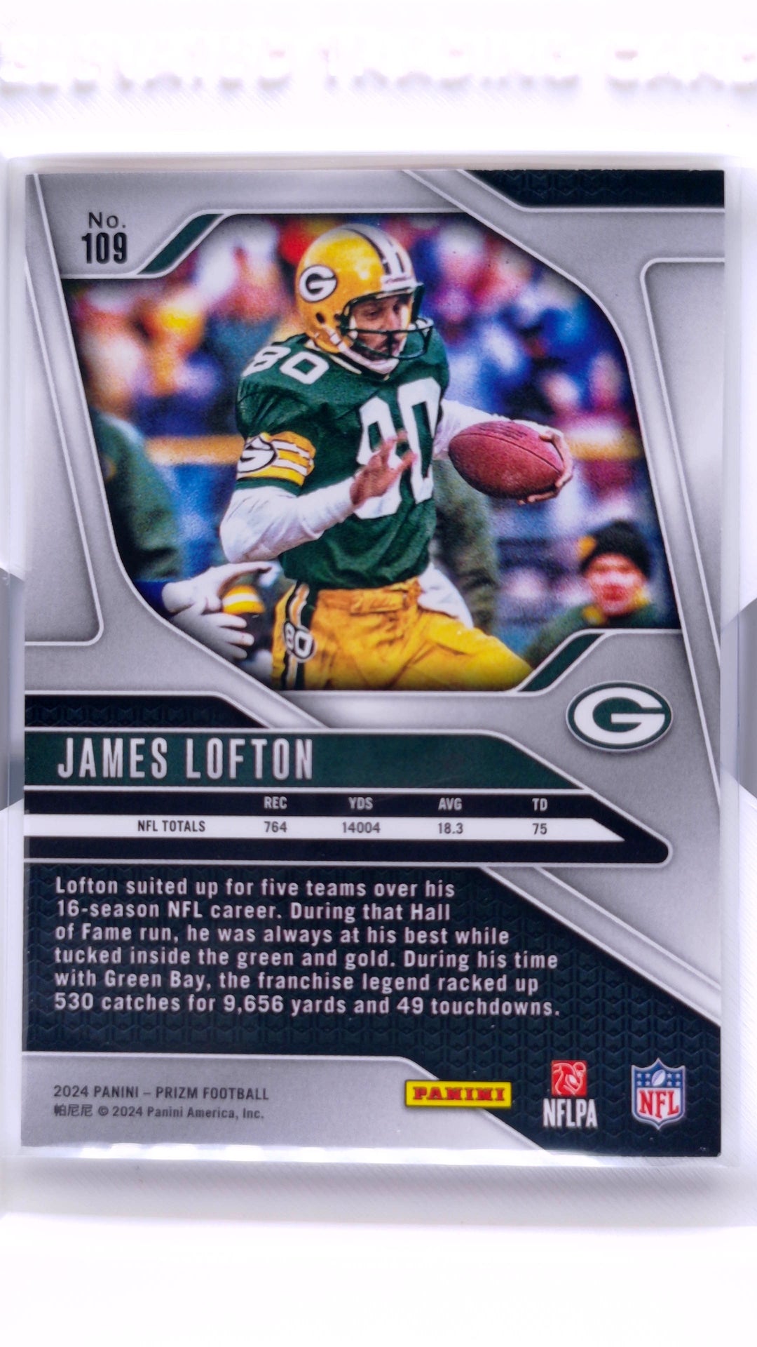 #109 James Lofton - back