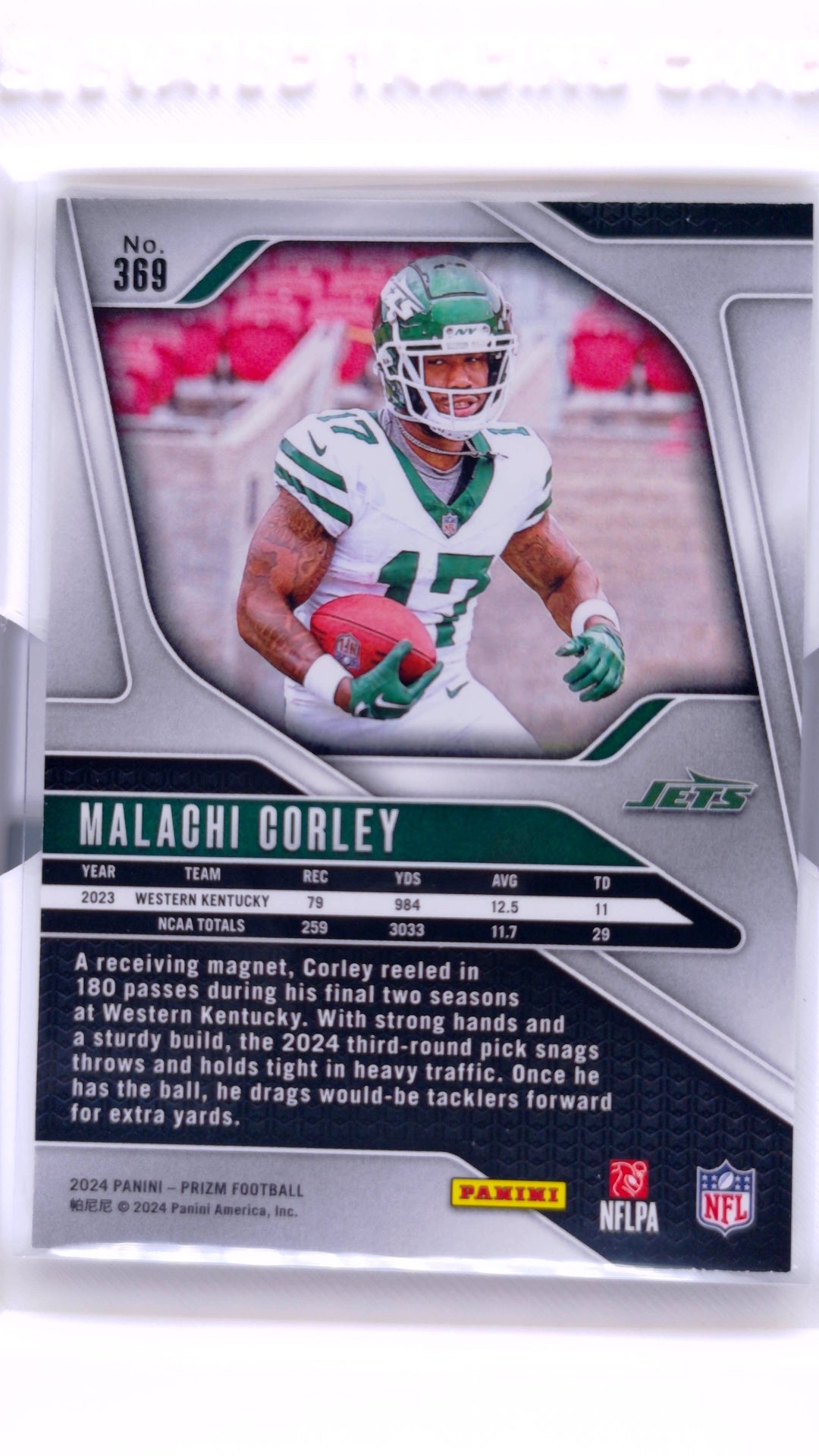#369 Malachi Corley Rookie - back