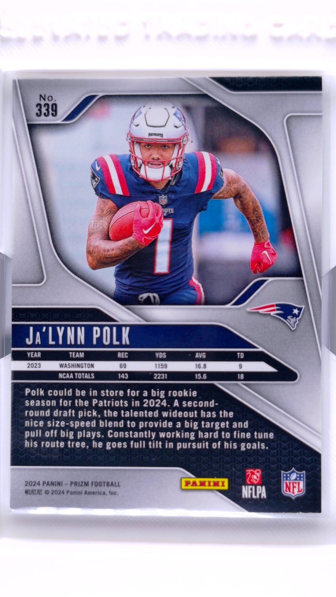 #339 Ja'Lynn Polk Rookie - back