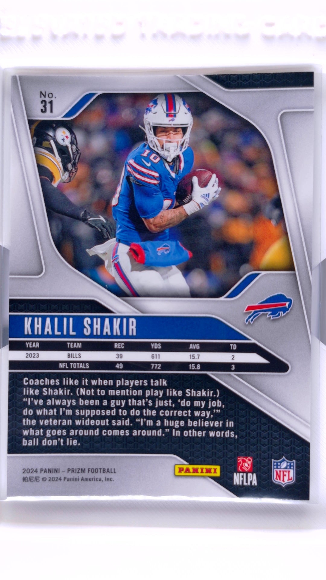 #31 Khalil Shakir - back