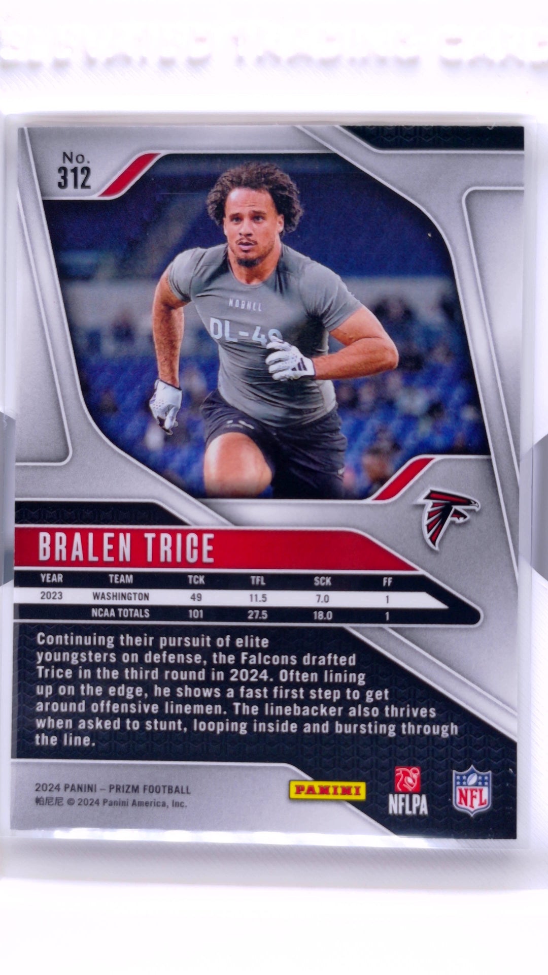 #312 Bralen Trice Rookie - back
