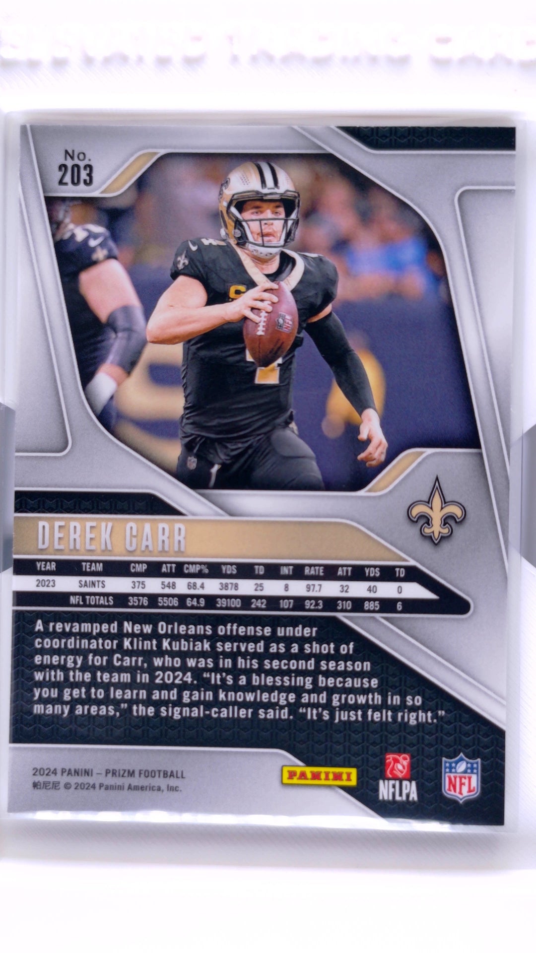 #203 Derek Carr - back