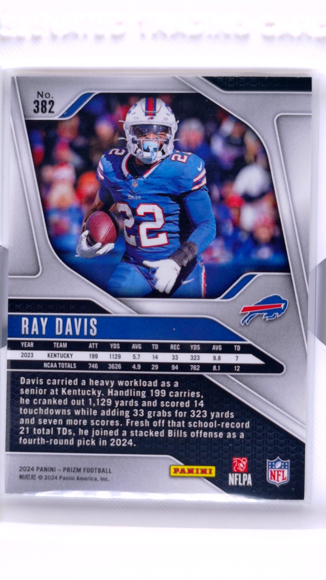 #382 Ray Davis Rookie - back