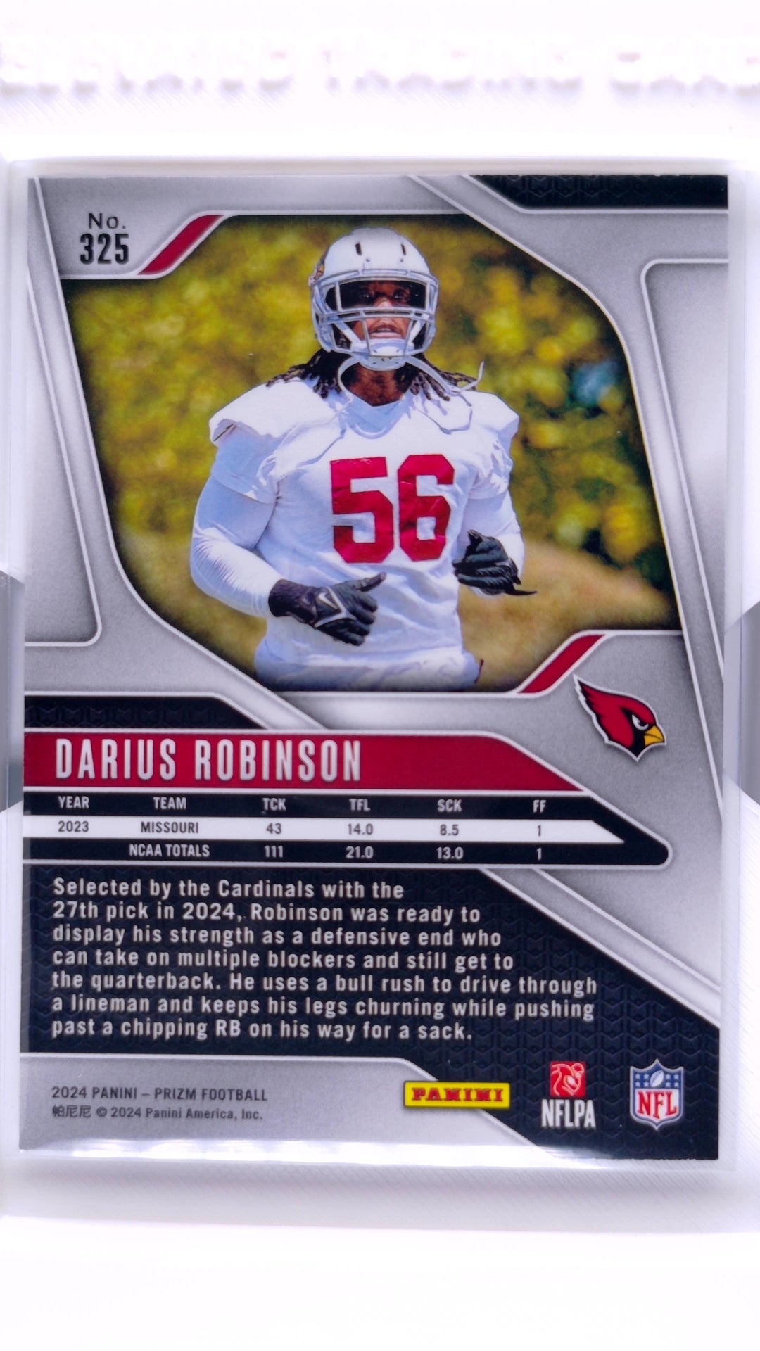 #325 Darius Robinson Rookie - back