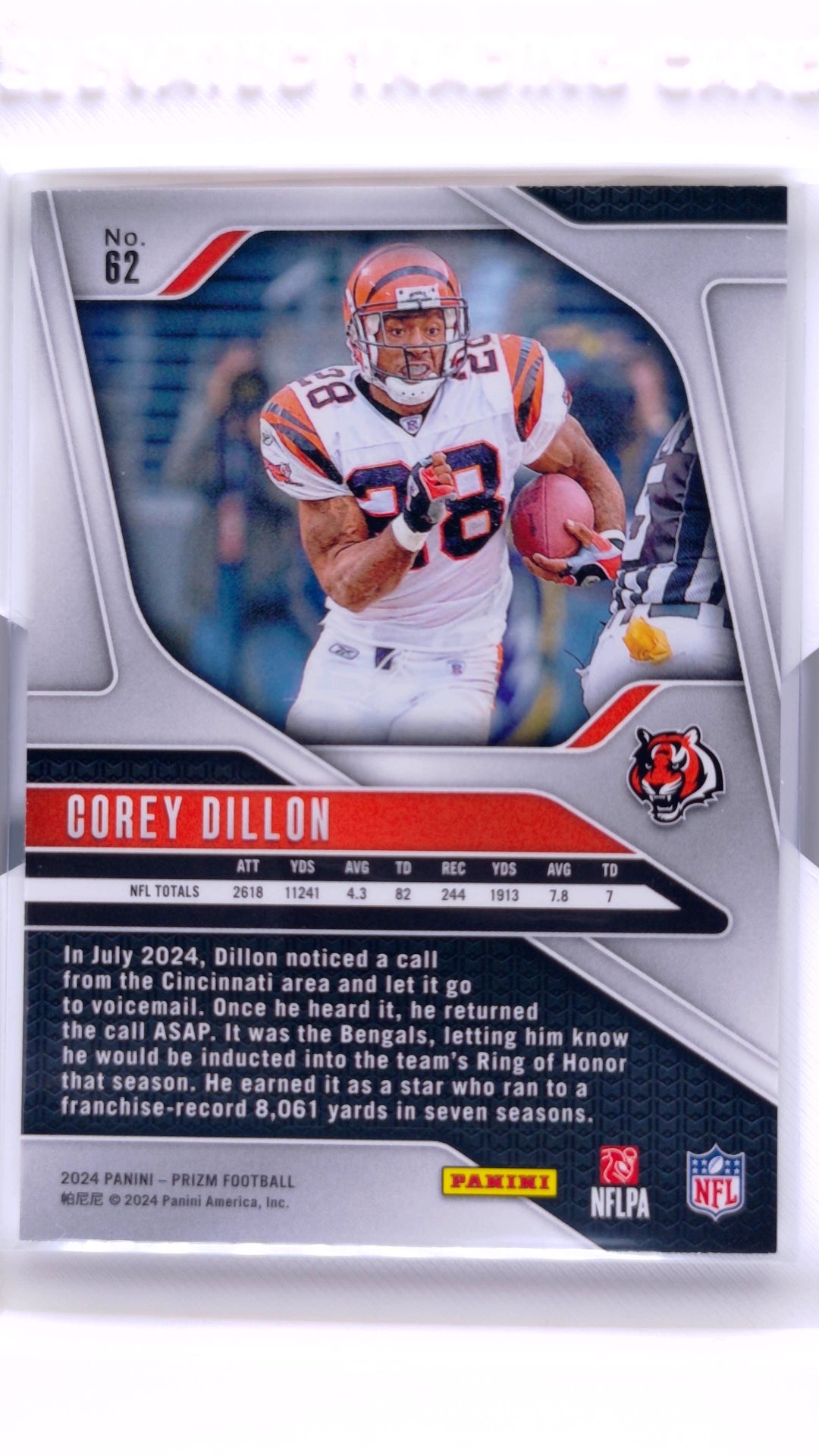 #62 Corey Dillon - back