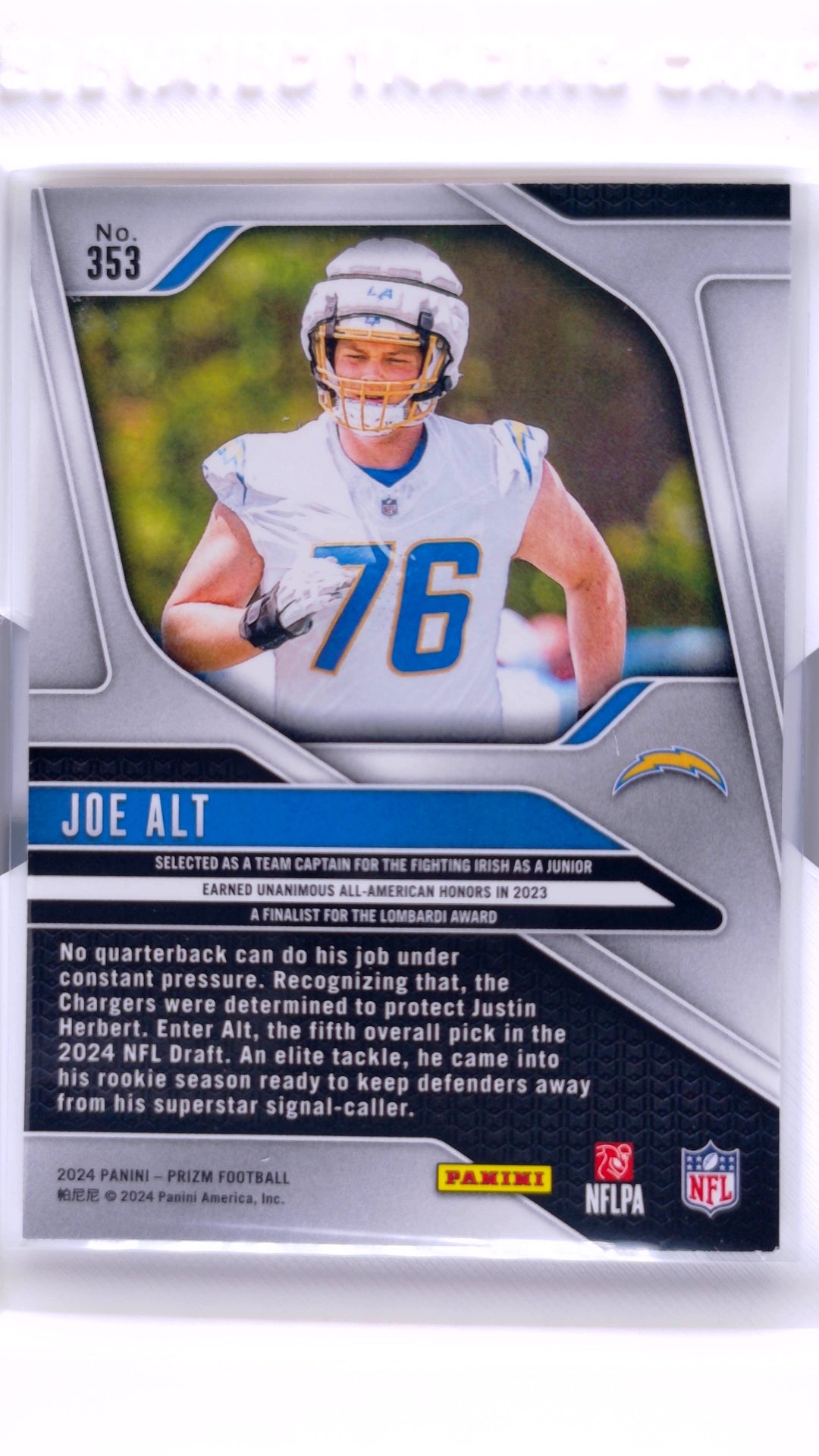 #353 Joe Alt Rookie - back
