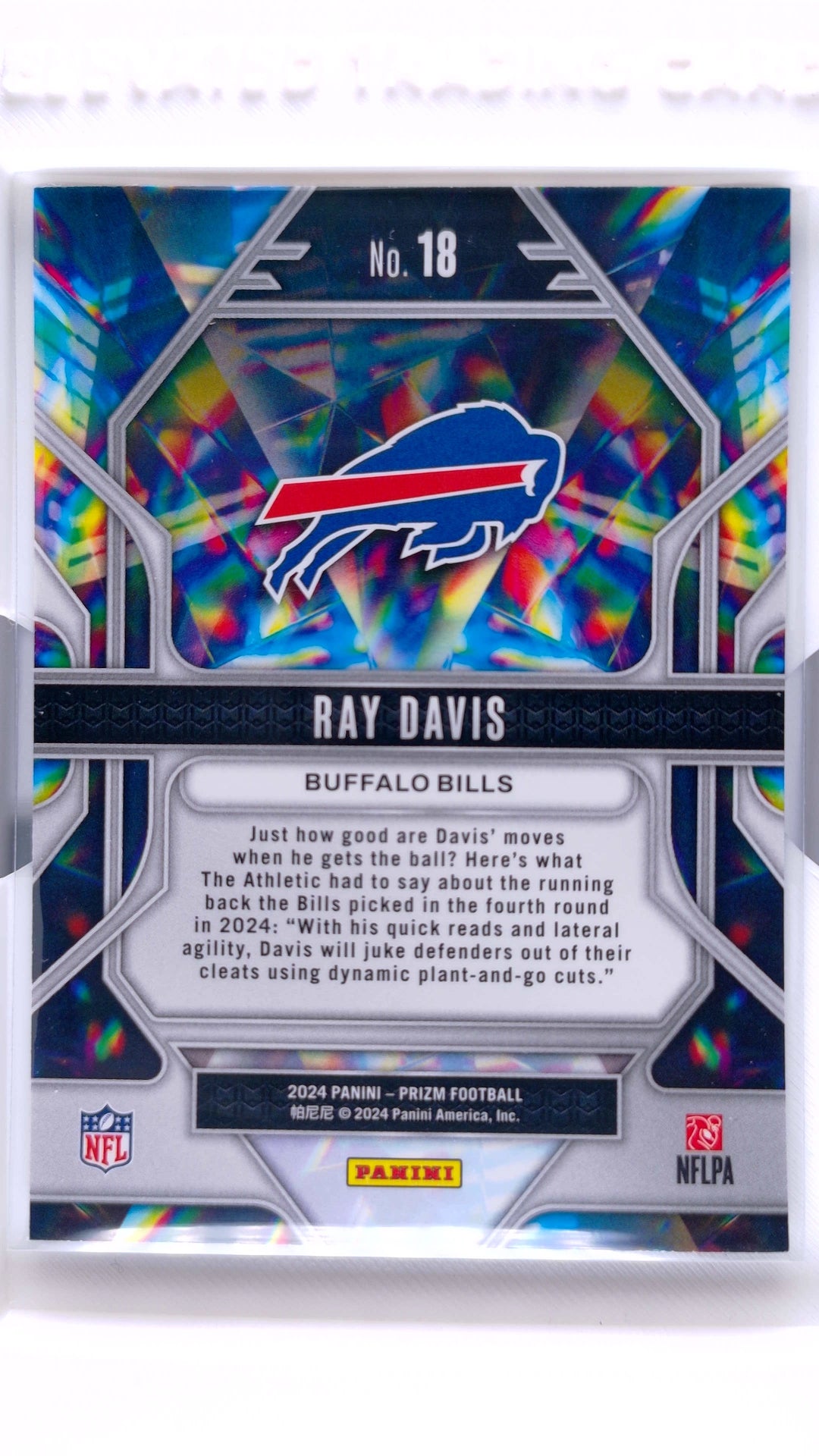 #18 Ray Davis Rookie Prizmatic - back