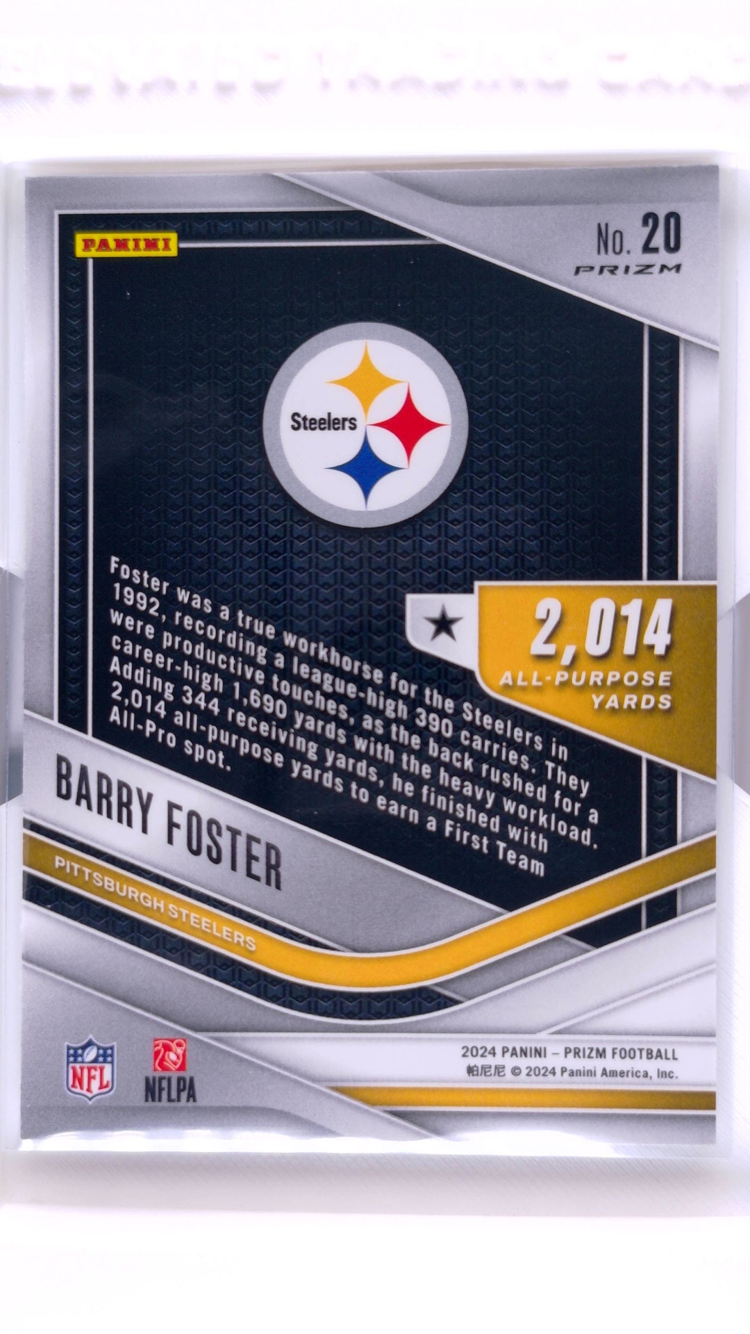 #20 Barry Foster All Purpose Prizm Silver - back