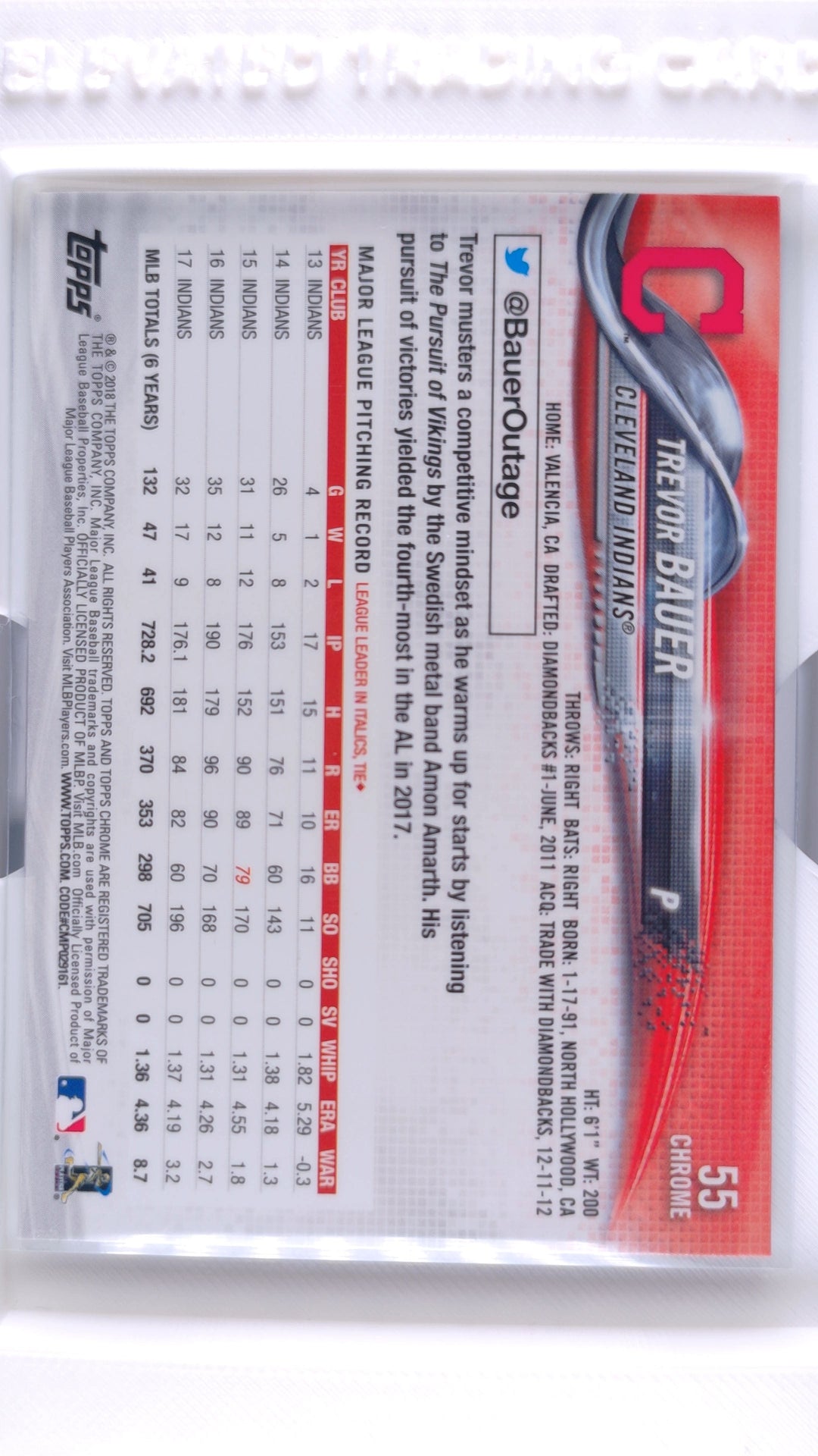 #55 Trevor Bauer Prism Refractor - back