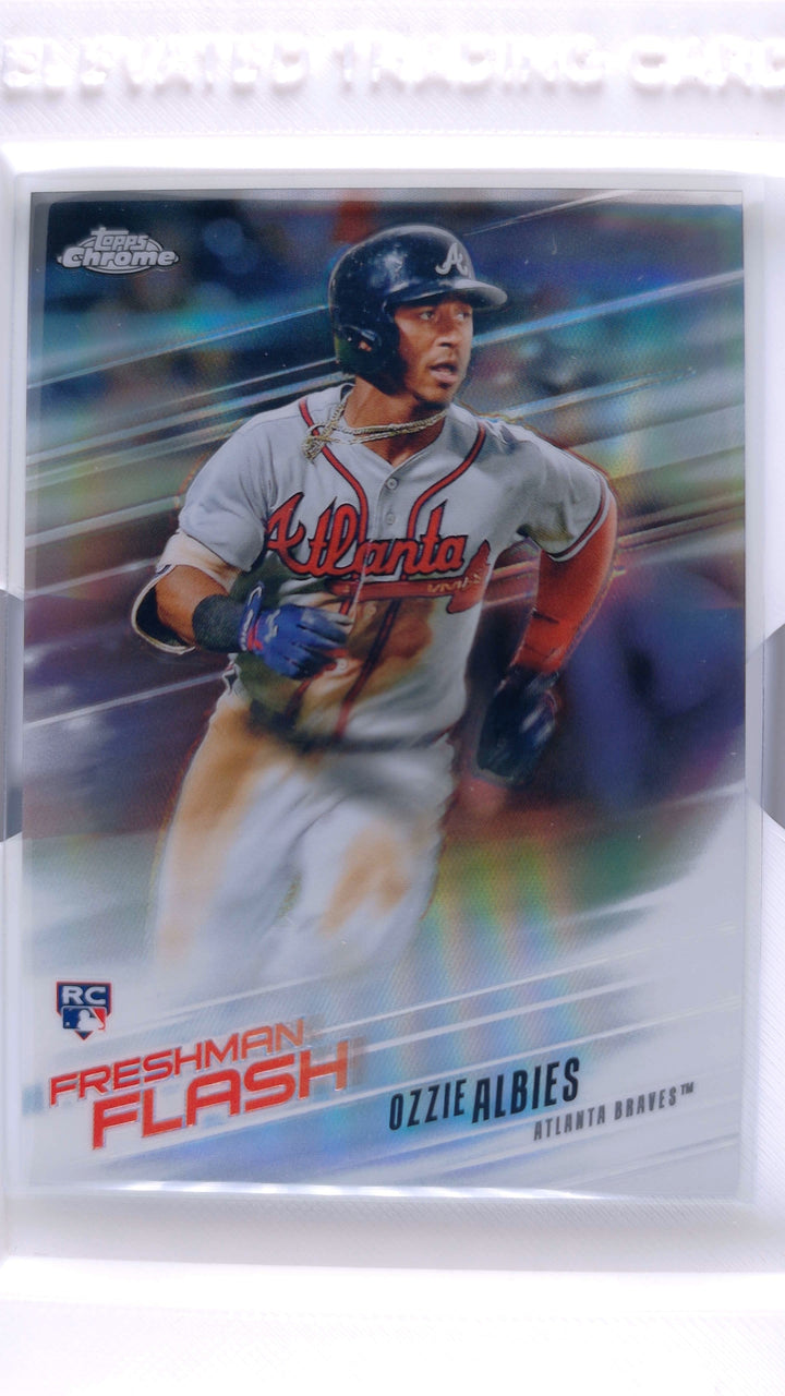 2018 Topps Chrome Baseball Ozzie Albies #FF-8 Freshman Flash RC — Front