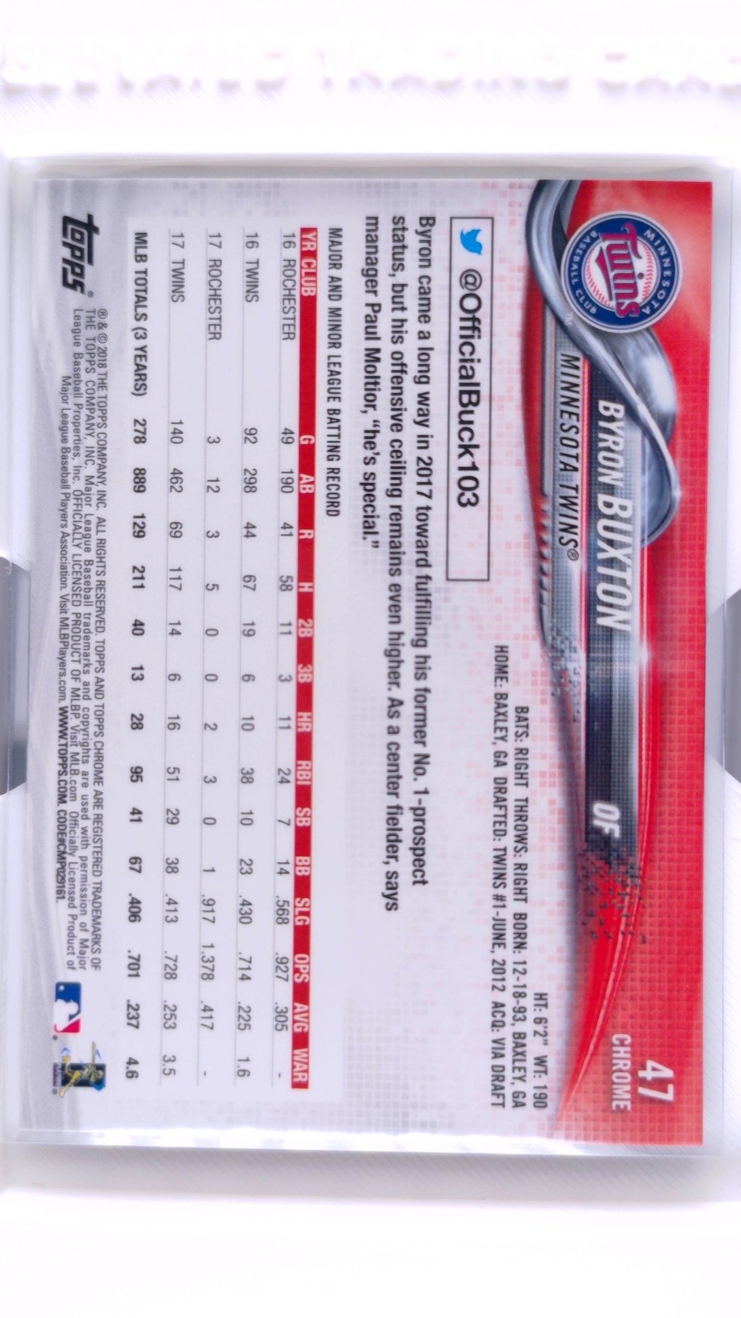 #47 Byron Buxton - back