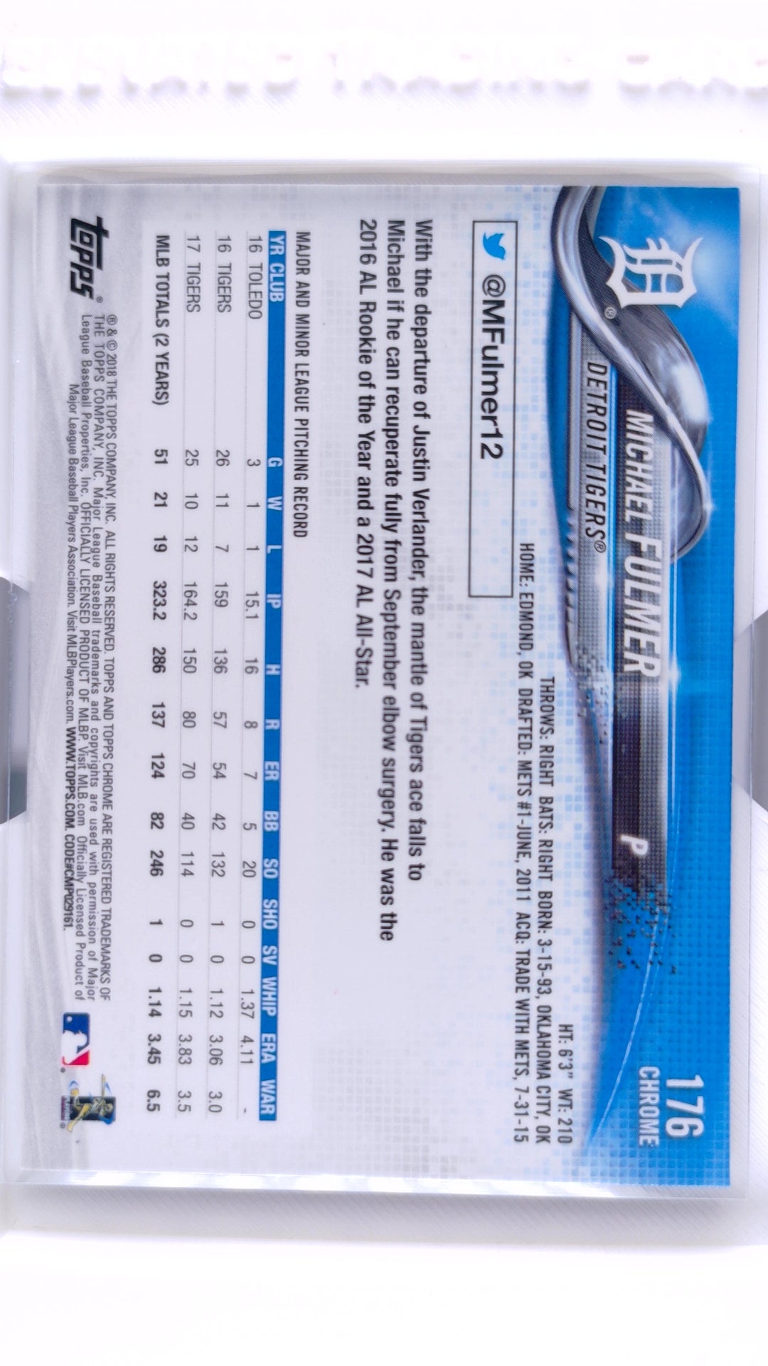 #176 Michael Fulmer - back
