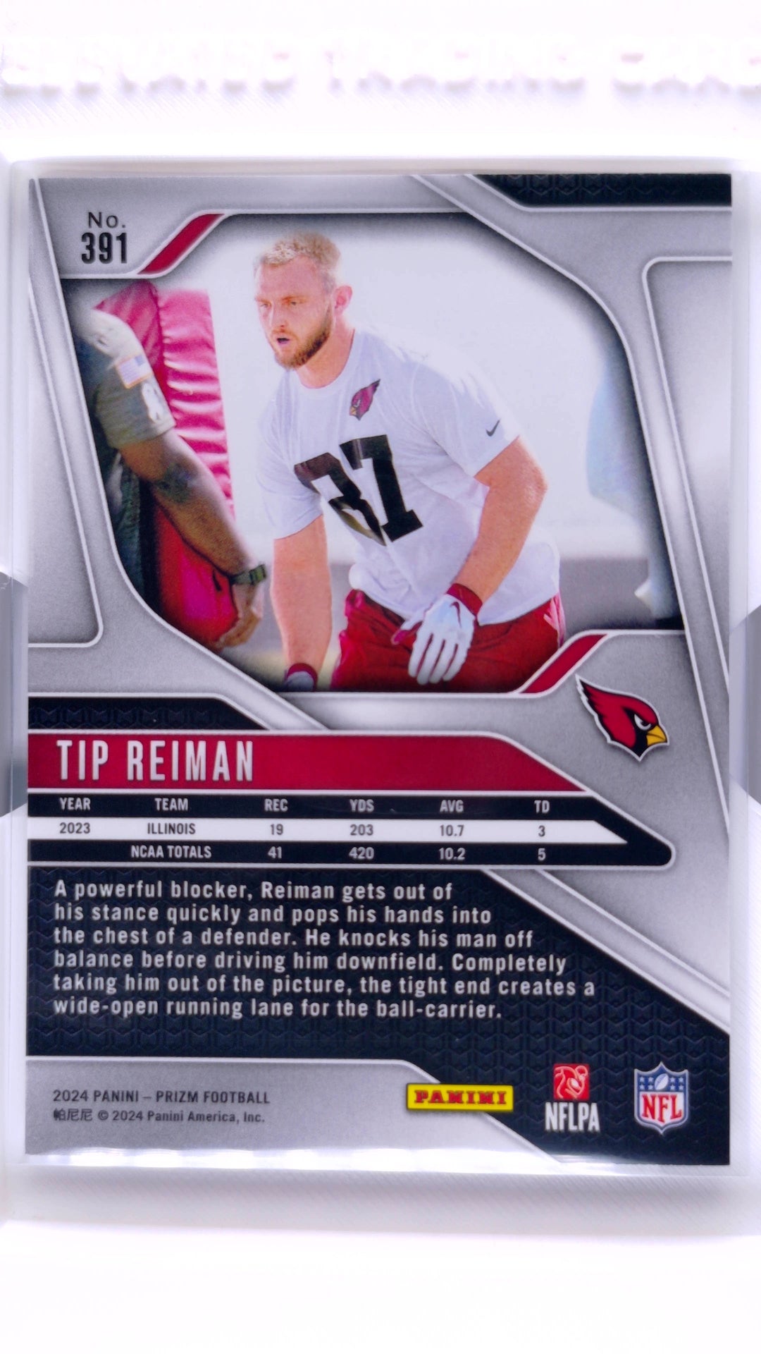 #391 Tip Reiman Rookie - back