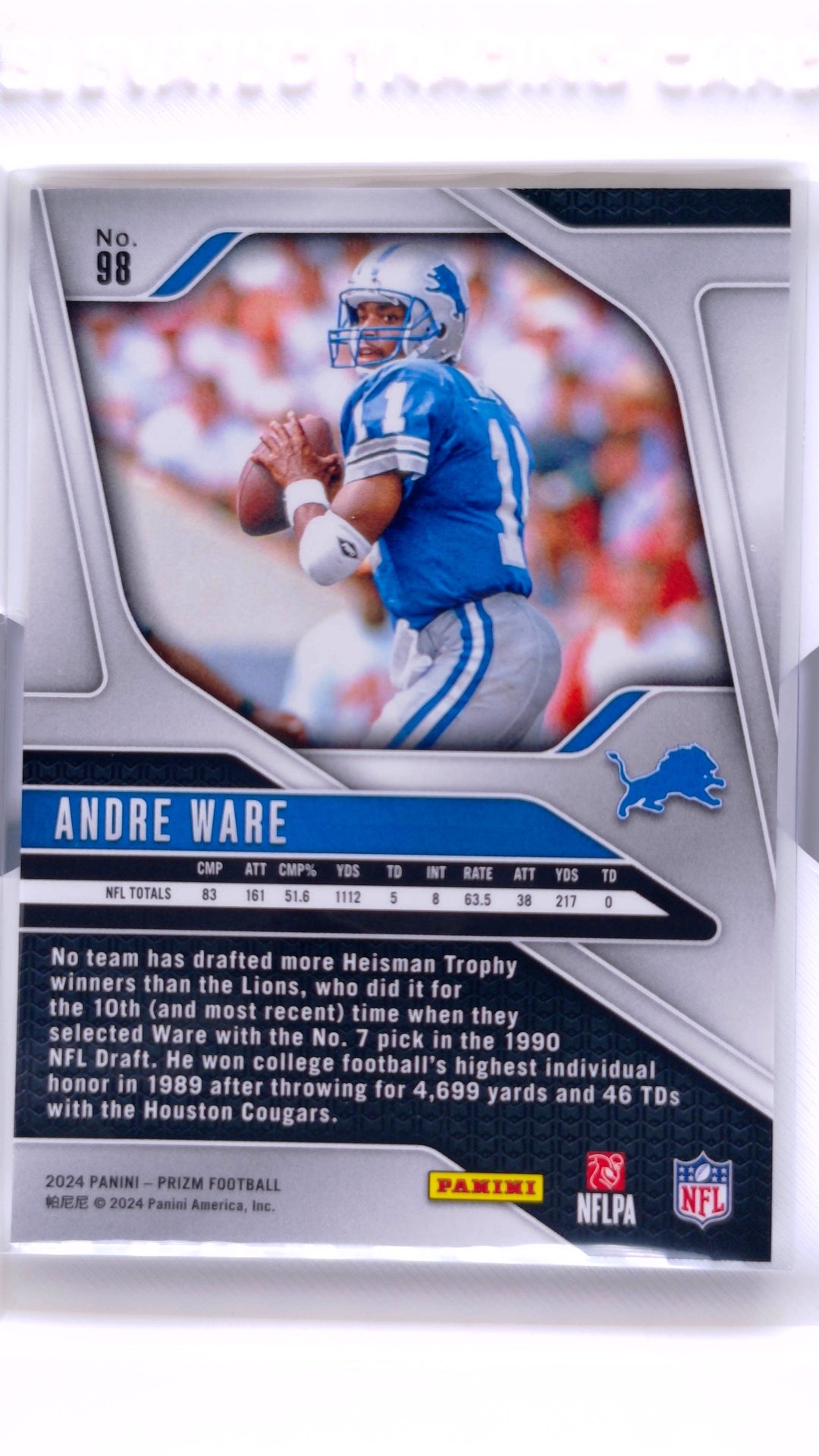 #98 Andre Ware - back
