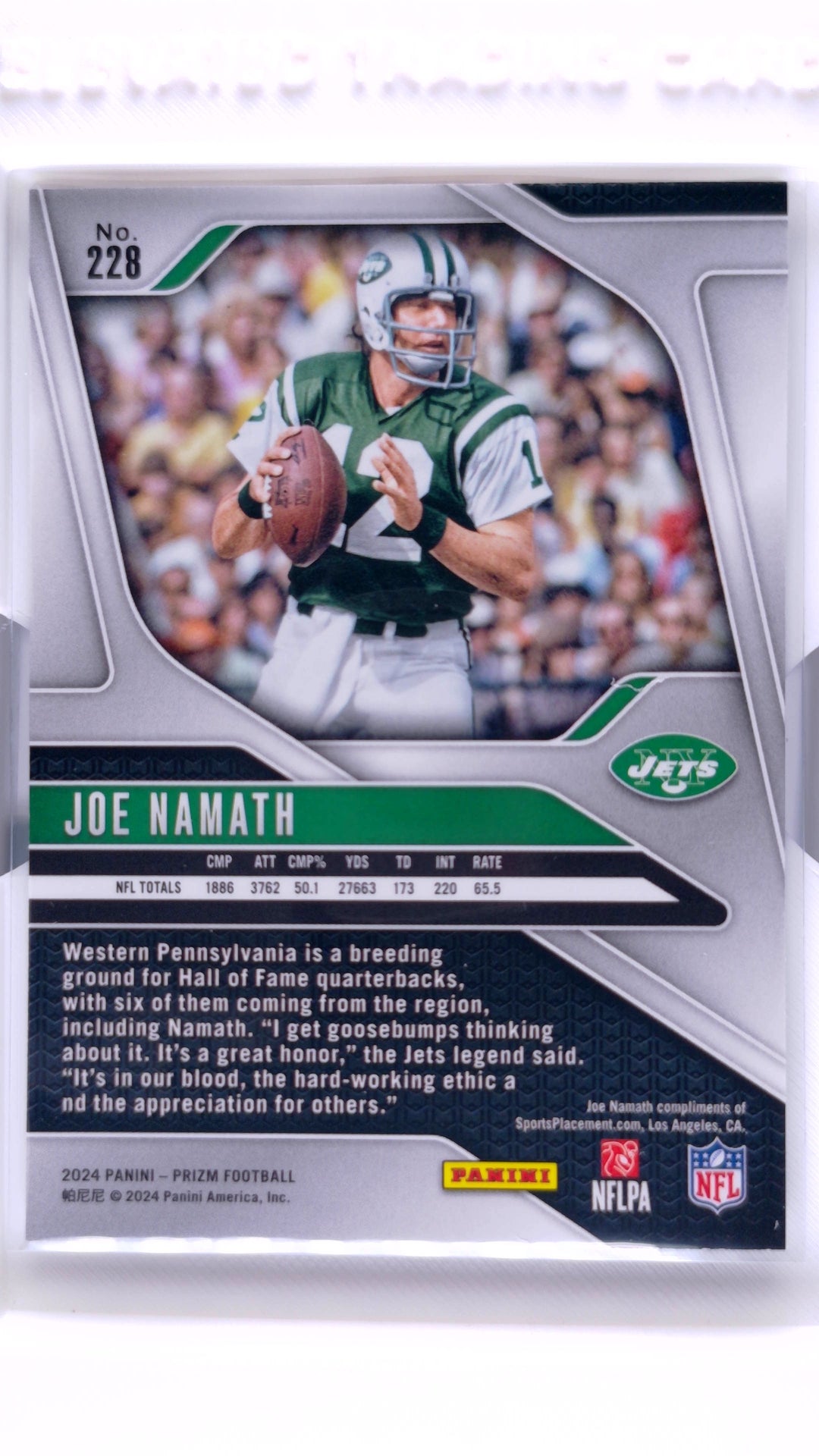 #228 Joe Namath - back