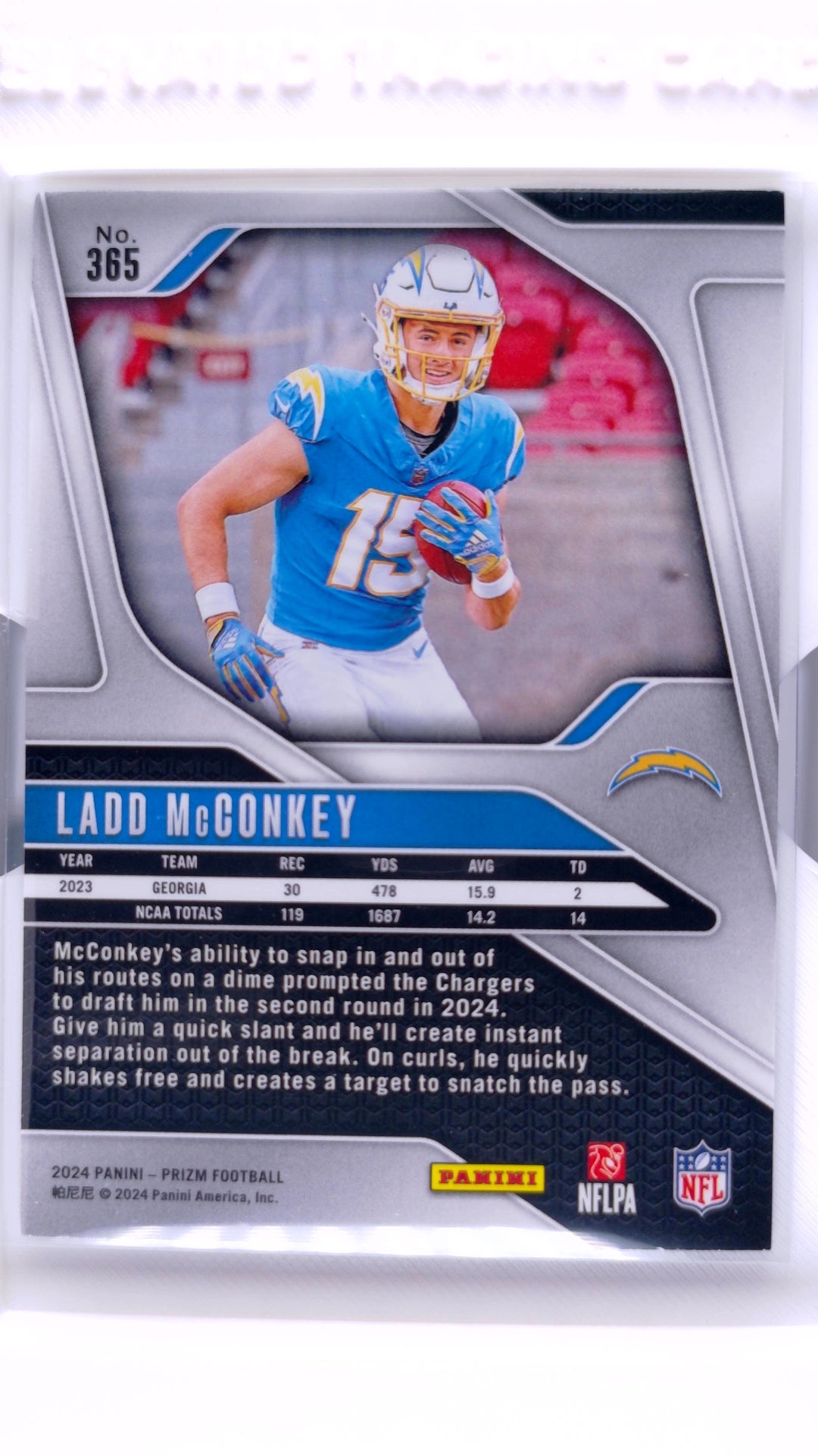 #365 Ladd McConkey Rookie - back
