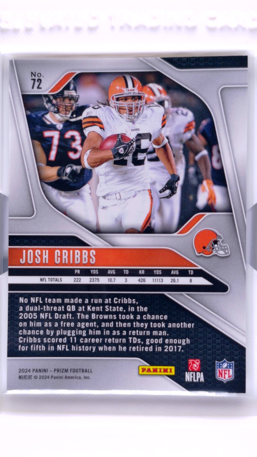 #72 Josh Cribbs - back