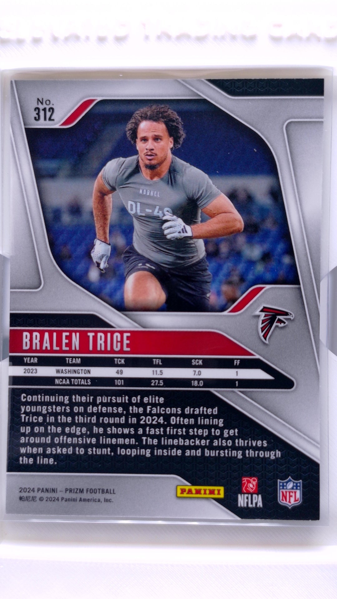 #312 Bralen Trice Rookie - back