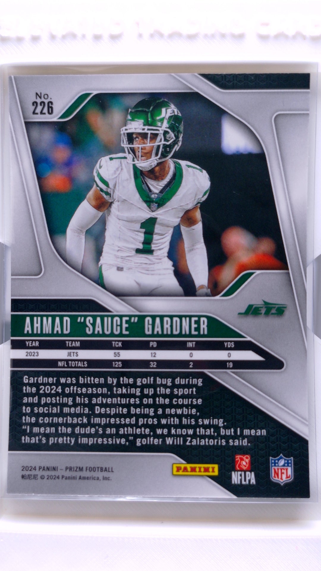 #226 Ahmad "Sauce" Gardner - back
