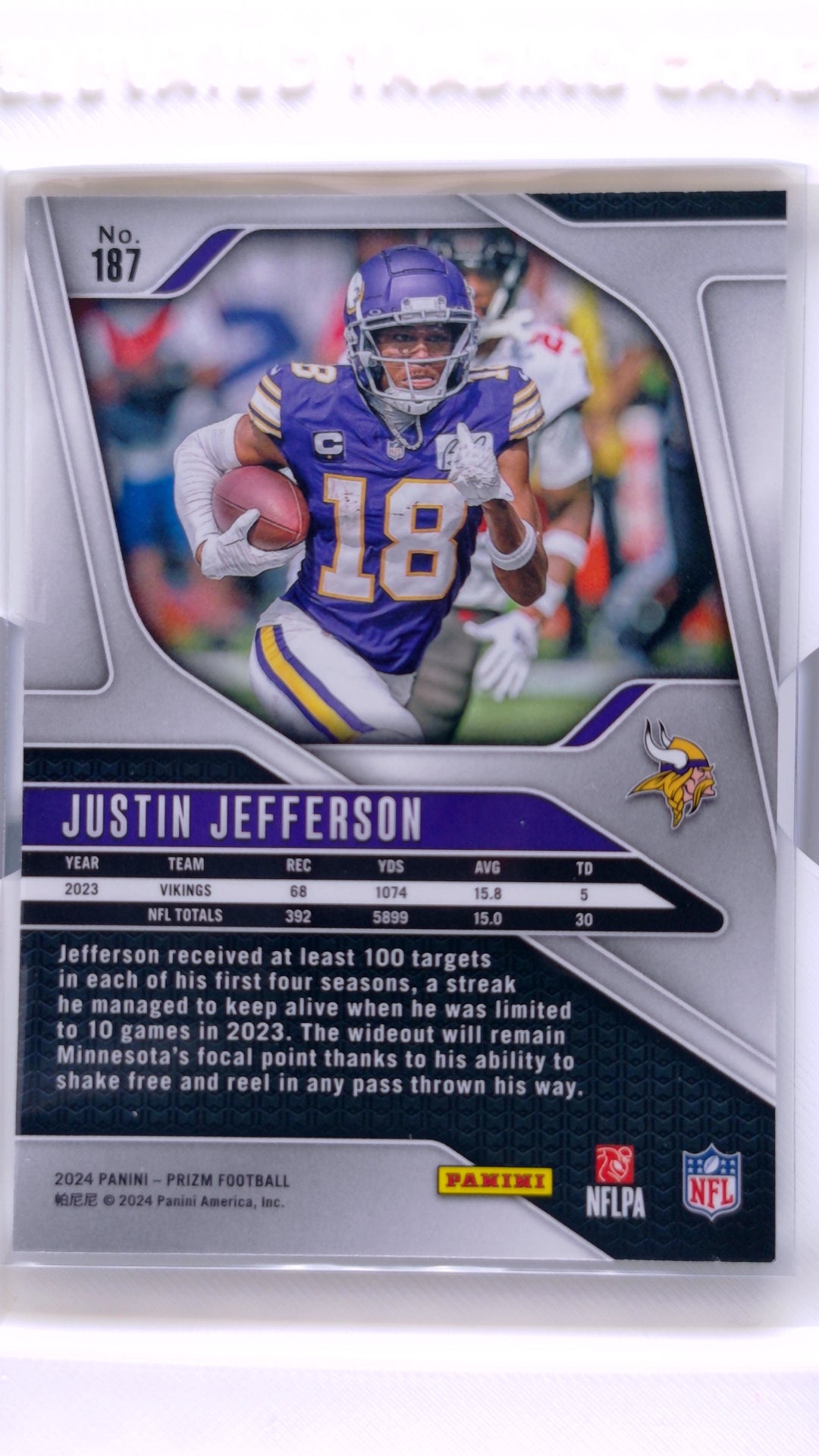 #187 Justin Jefferson - back