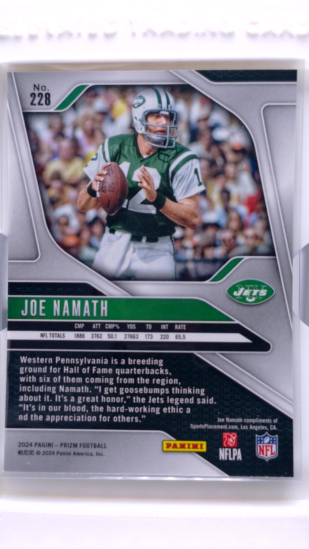 #228 Joe Namath - back