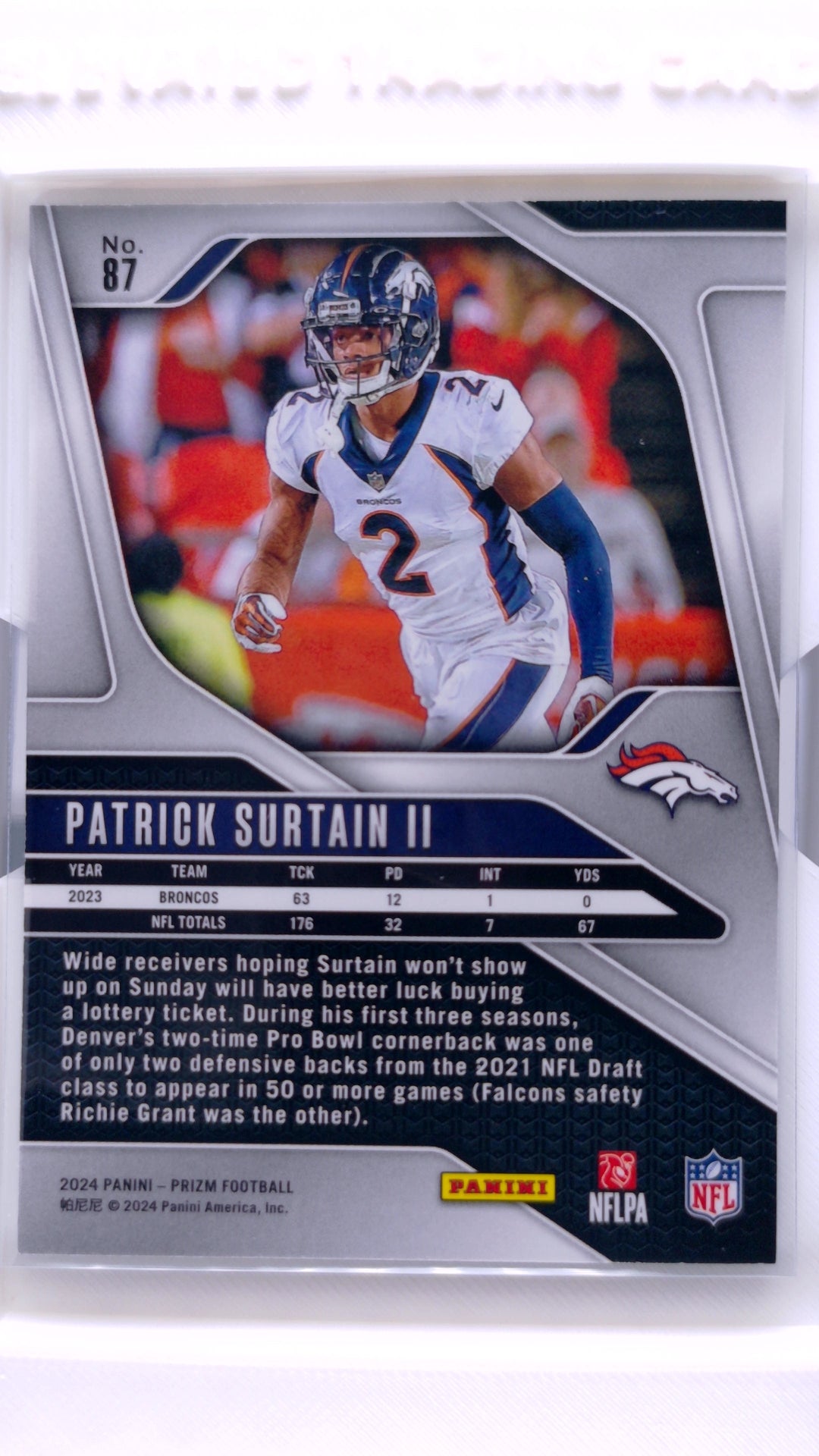 #87 Patrick Surtain II - back